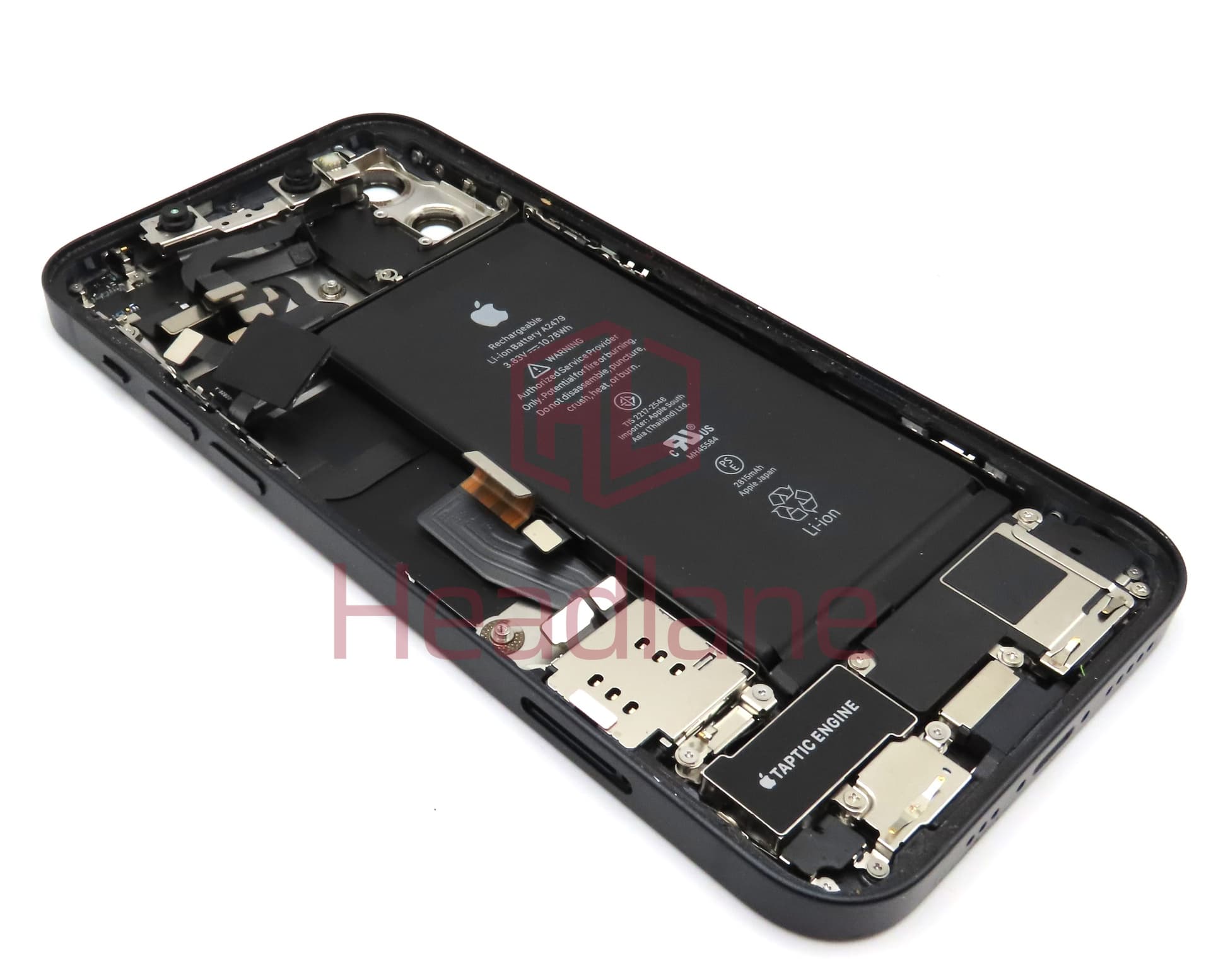 iPhone 12 Back / Battery Cover + Small Parts - Black (Pulled - Grade B) (No Camera) - view 2