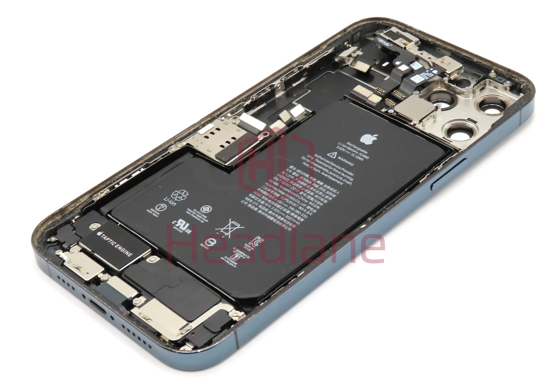 iPhone 12 Pro Max Back / Battery Cover + Small Parts - Blue (Pulled - Grade B) (No Camera) - view 2