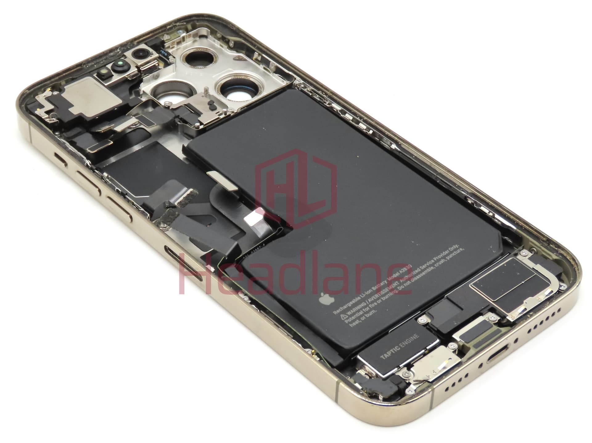 iPhone 14 Pro Max Back / Battery Cover + Small Parts - Gold (Pulled - Grade C) (No Camera) - view 2