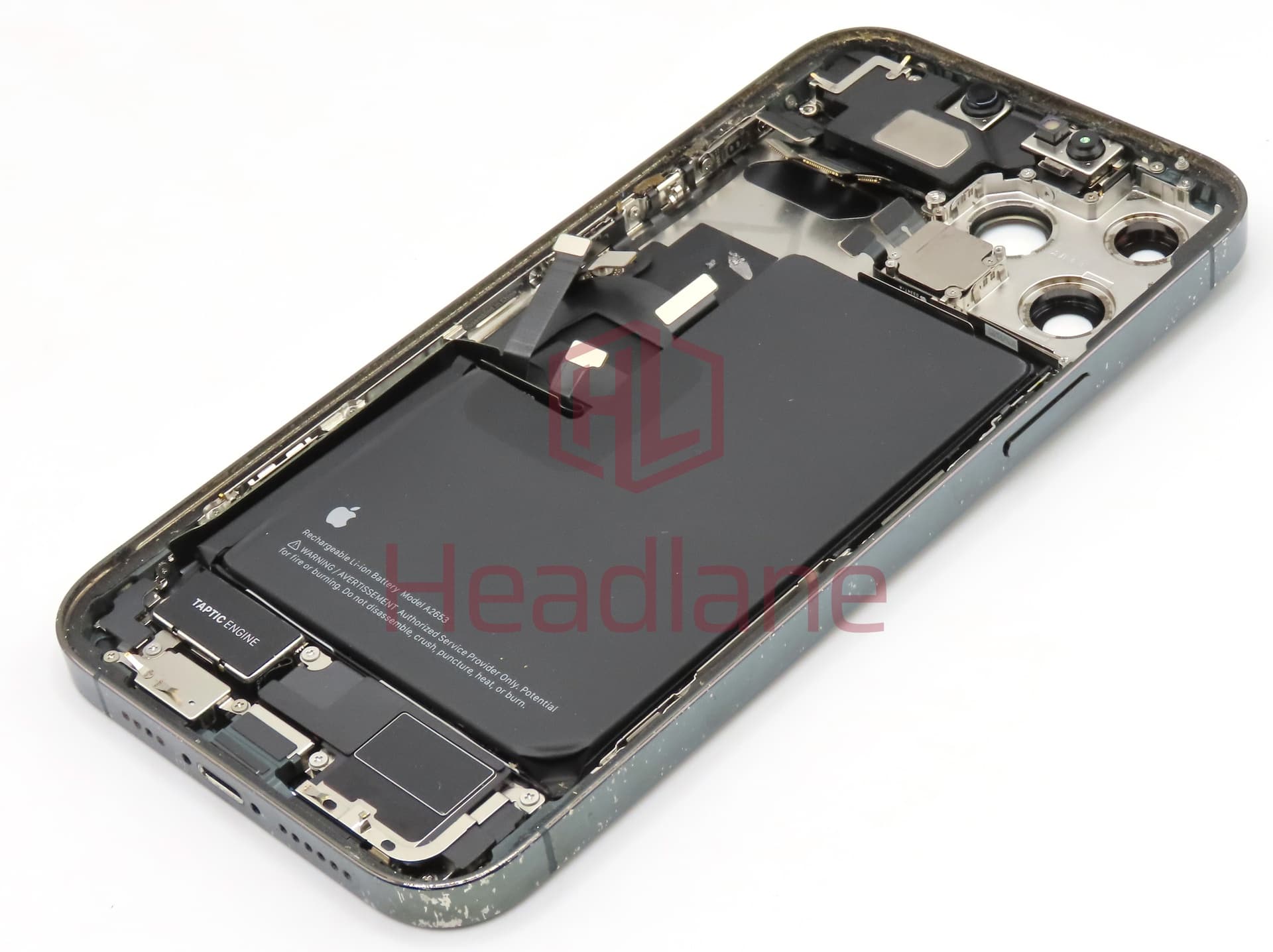 iPhone 13 Pro Max Back / Battery Cover + Small Parts - Green (Pulled - Grade C) (No Camera) - view 2