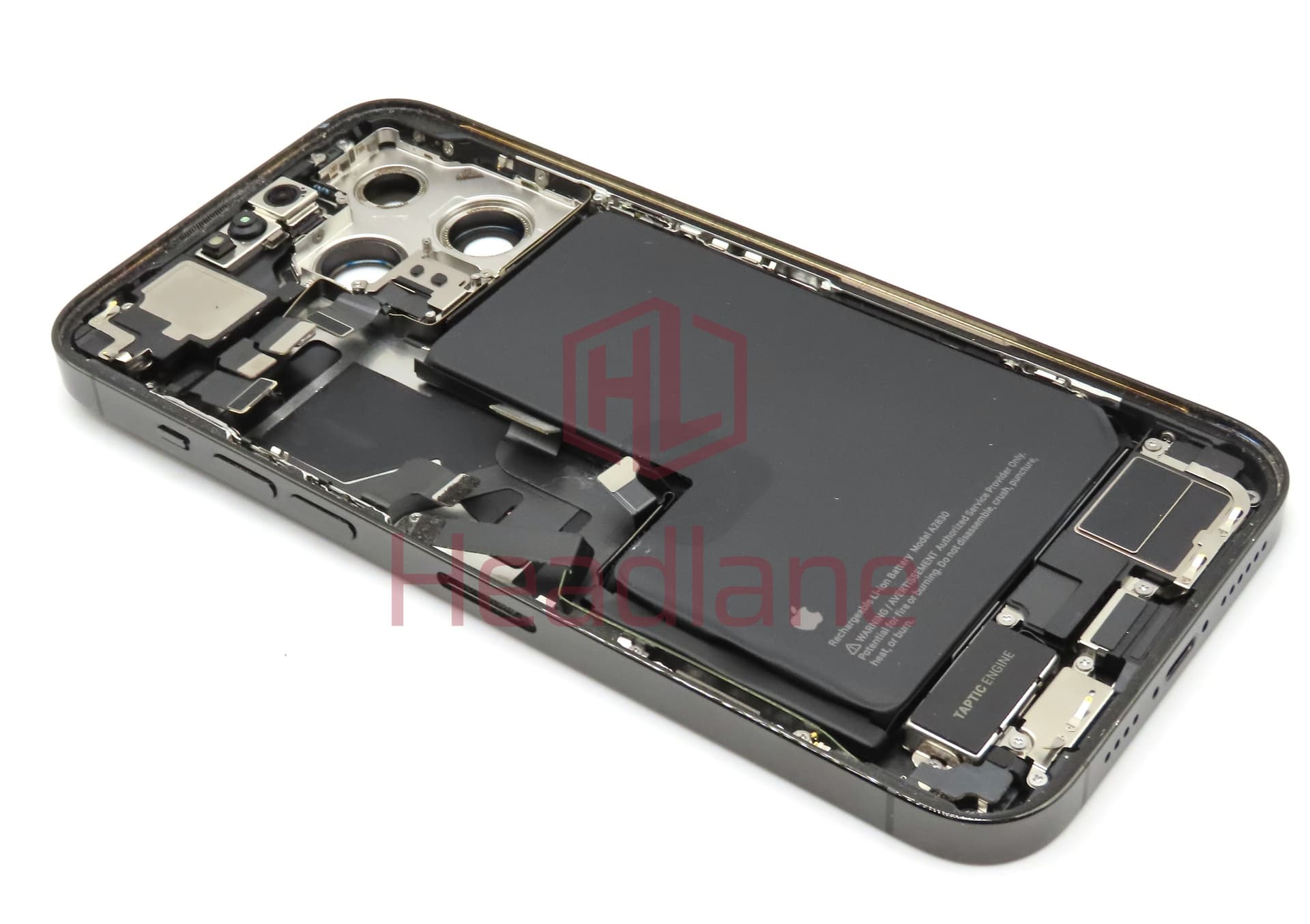iPhone 14 Pro Max Back / Battery Cover + Small Parts - Black (Pulled - Grade B) (No Camera) - view 2