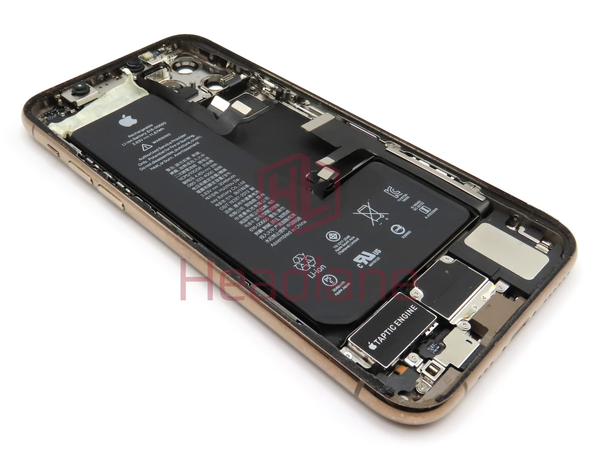 Apple iPhone 11 Pro Back / Battery Cover + Small Parts - Gold (Pulled - Grade C) (No Camera) - view 2