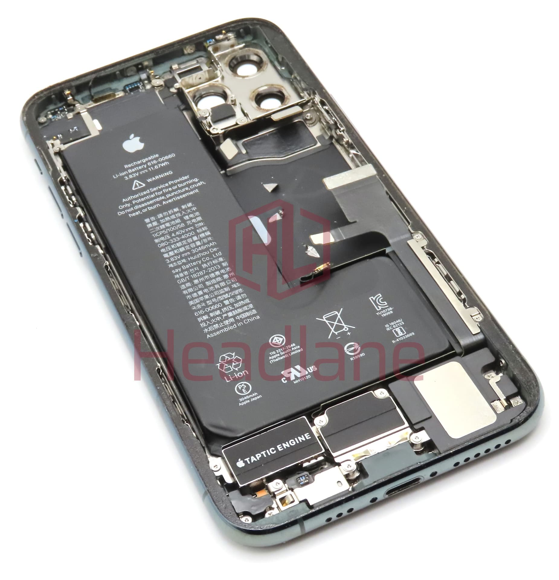 Apple iPhone 11 Pro Back / Battery Cover + Small Parts - Green (Pulled - Grade B) (No Camera) - view 2