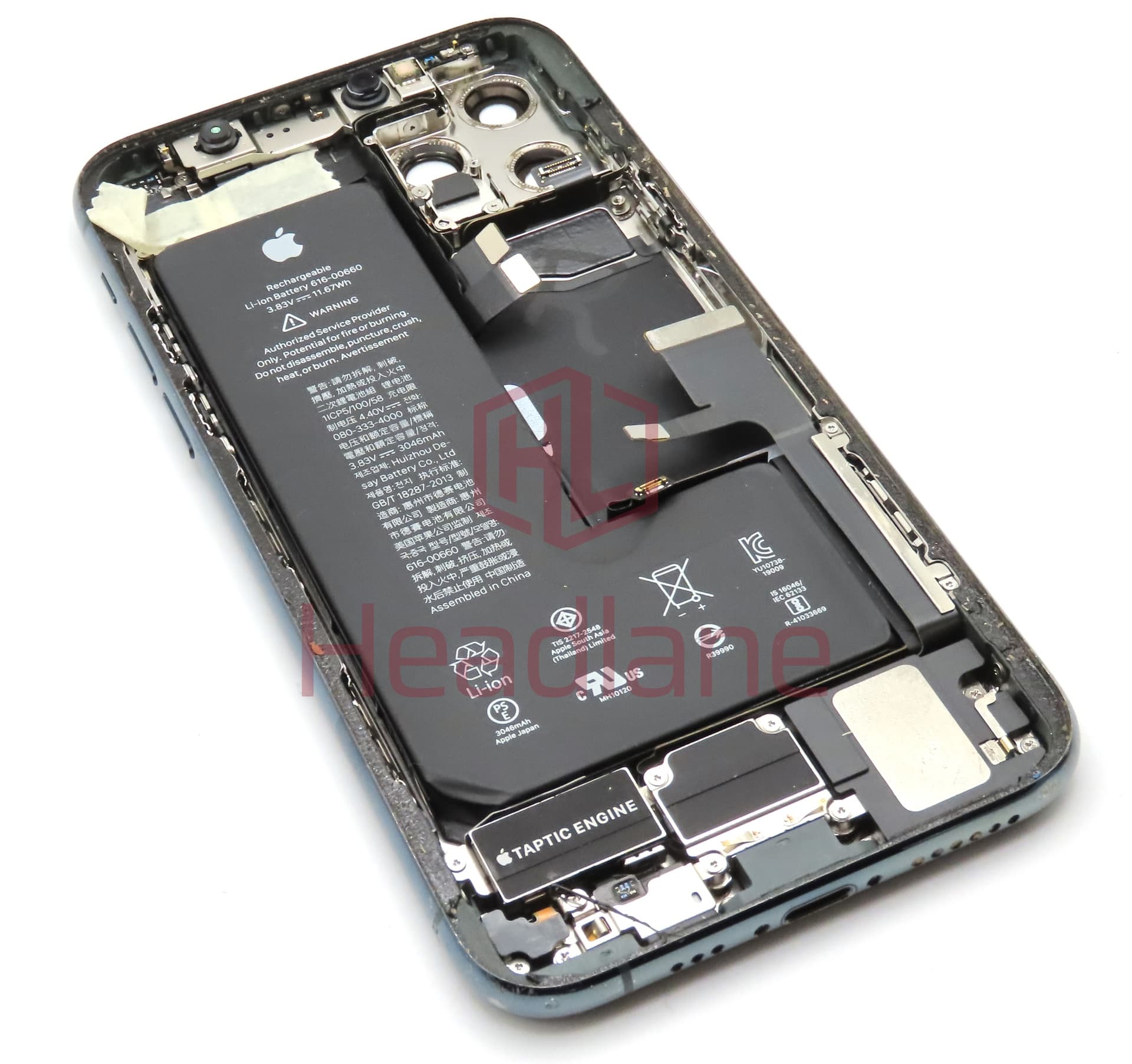 Apple iPhone 11 Pro Back / Battery Cover + Small Parts - Green (Pulled - Grade C) (No Camera) - view 2