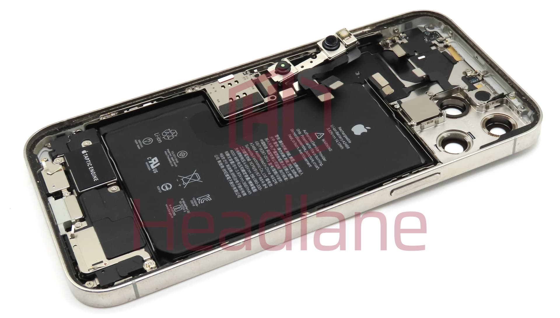 iPhone 12 Pro Max Back / Battery Cover + Small Parts - Silver (Pulled - Grade C) (No Camera) - view 2