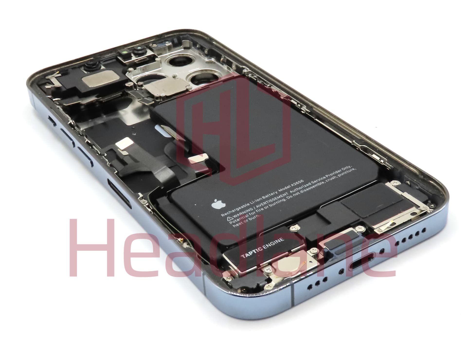 iPhone 13 Pro Back / Battery Cover + Small Parts - Blue (Pulled - Grade A) (No Camera) - view 2