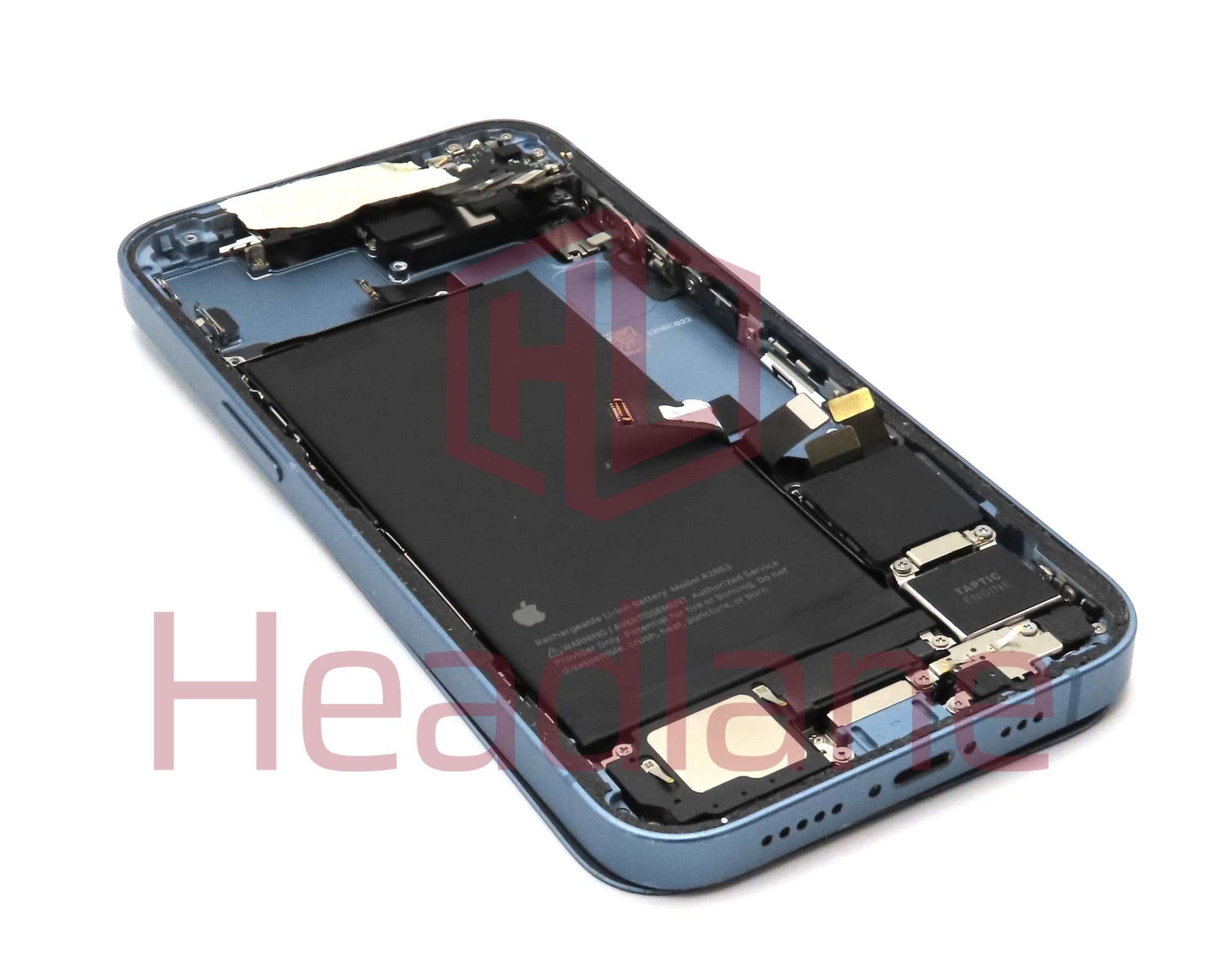 iPhone 14 Back / Battery Cover + Small Parts - Blue (Pulled - Grade C) (No Camera) - view 2