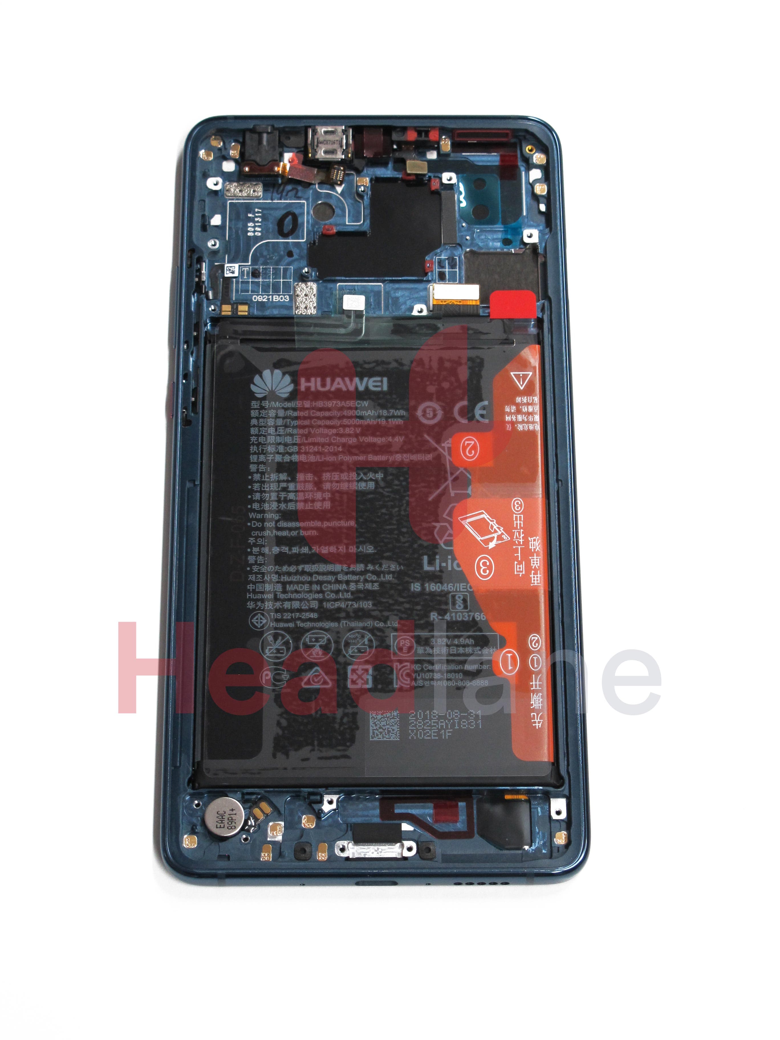 Huawei Mate 20 X LCD Display / Screen + Touch + Battery Assembly - Blue - view 2