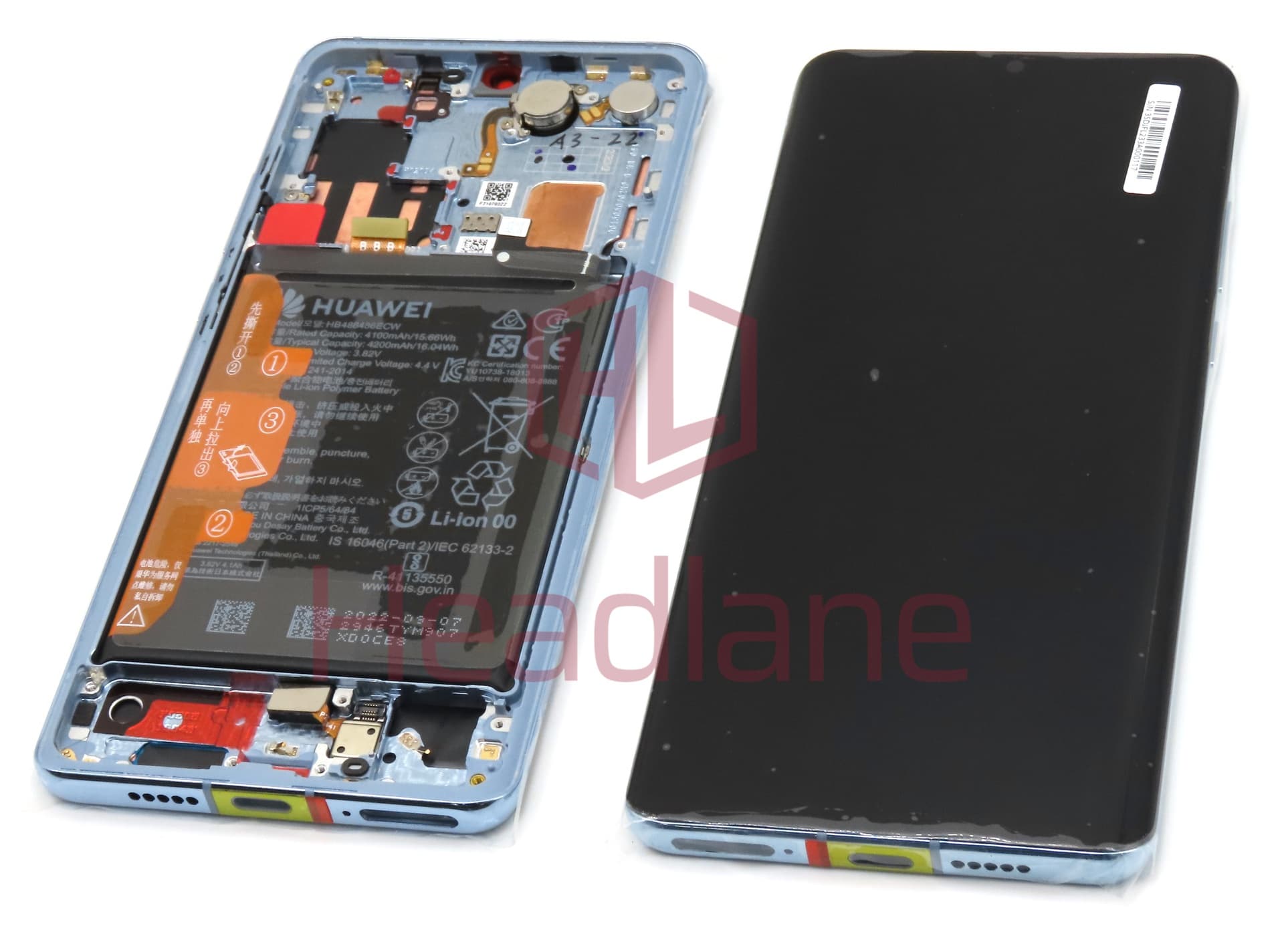 Huawei P30 Pro LCD Display / Screen + Touch + HB486486ECW Battery - Breathing Crystal (B Grade) - view 2