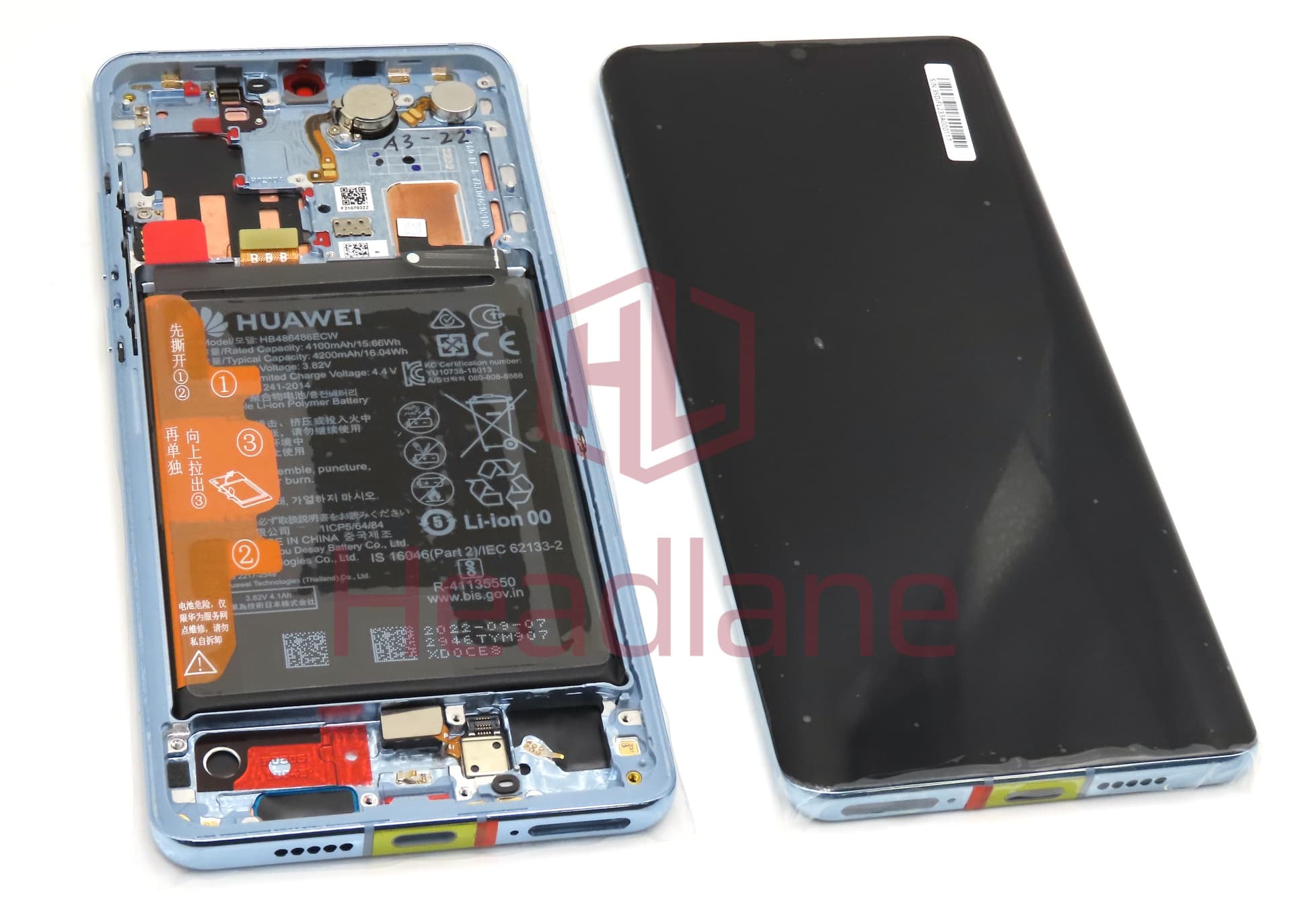 Huawei P30 Pro LCD Display / Screen + Touch + HB486486ECW Battery - Breathing Crystal (B Grade) - view 3