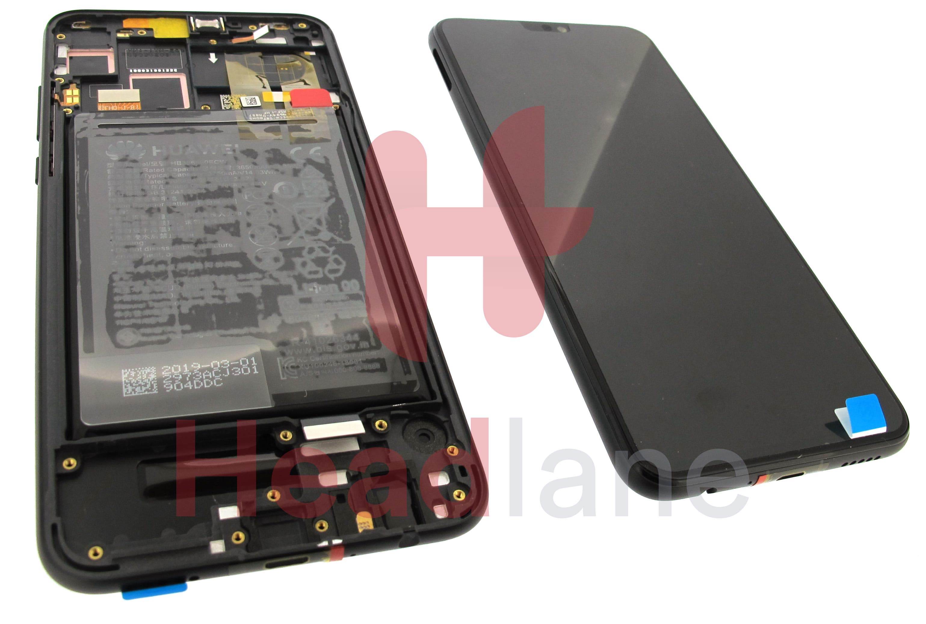 Huawei Honor 8X LCD Display / Screen + Touch + Battery Assembly - Black - view 2