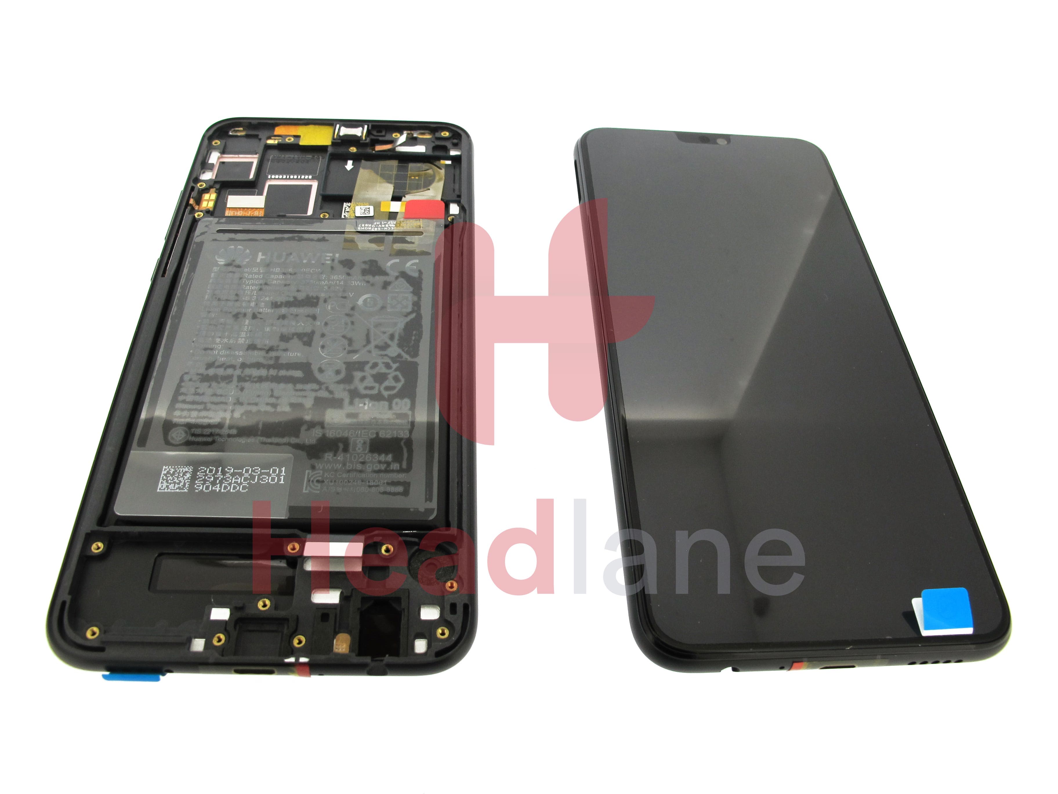 Huawei Honor 8X LCD Display / Screen + Touch + Battery Assembly - Black - view 3