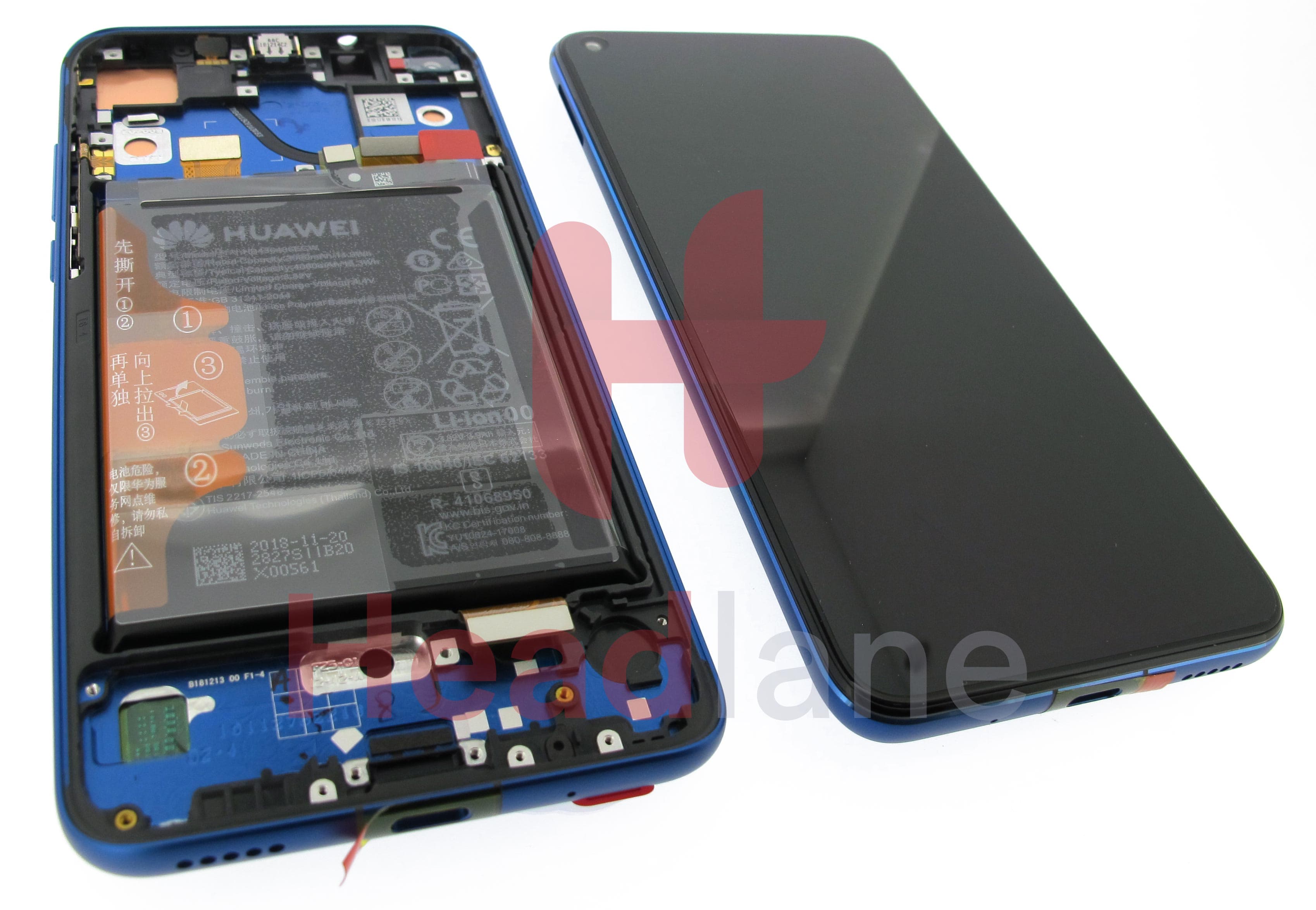 Huawei Honor View 20 LCD Display / Screen + Touch + Battery Assembly - Blue  - view 2