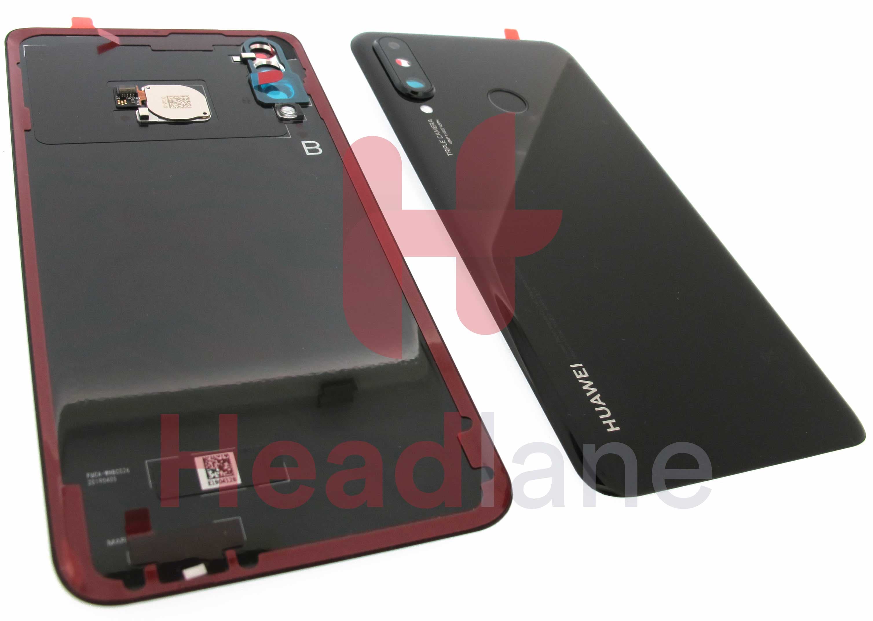 Huawei P30 Lite Back / Battery Cover + Fingerprint Sensor - Black (MAR-LX1A 48MP Rear Camera) - view 2