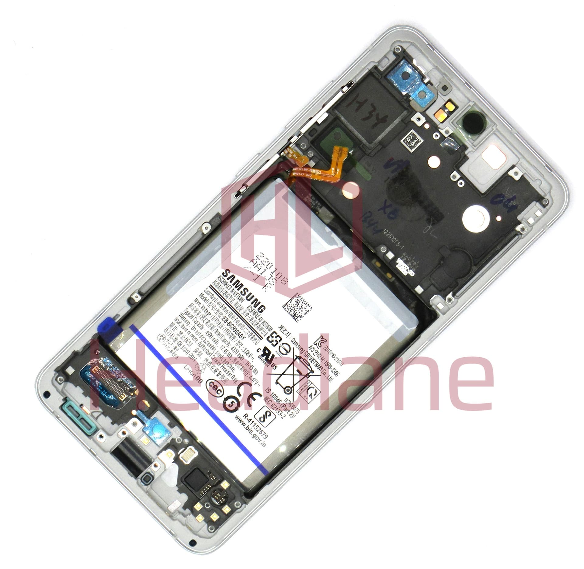 Samsung SM-G990 Galaxy S21 FE LCD Display / Screen + Touch + Battery - White - view 2