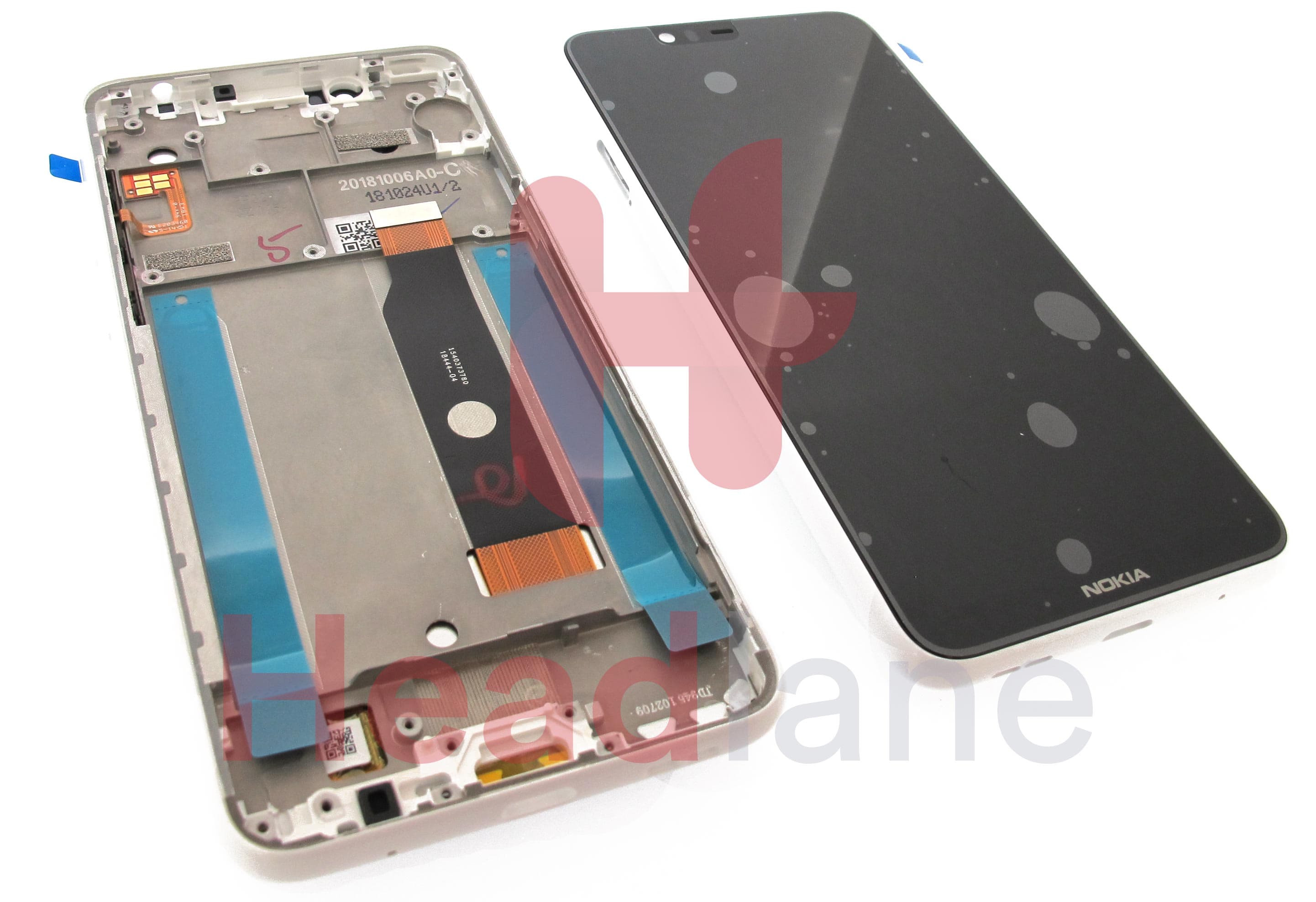 Nokia 5.1+ TA-1105, TA-1108 LCD Display / Screen + Touch / Digitizer - White - view 2