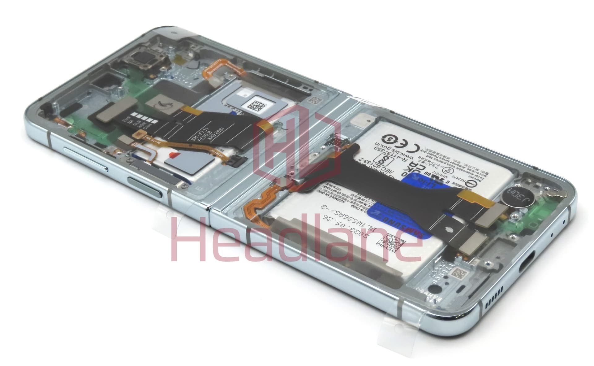 Samsung SM-F731 Galaxy Z Flip5 5G LCD Display / Screen + Touch + Battery - Mint - view 2