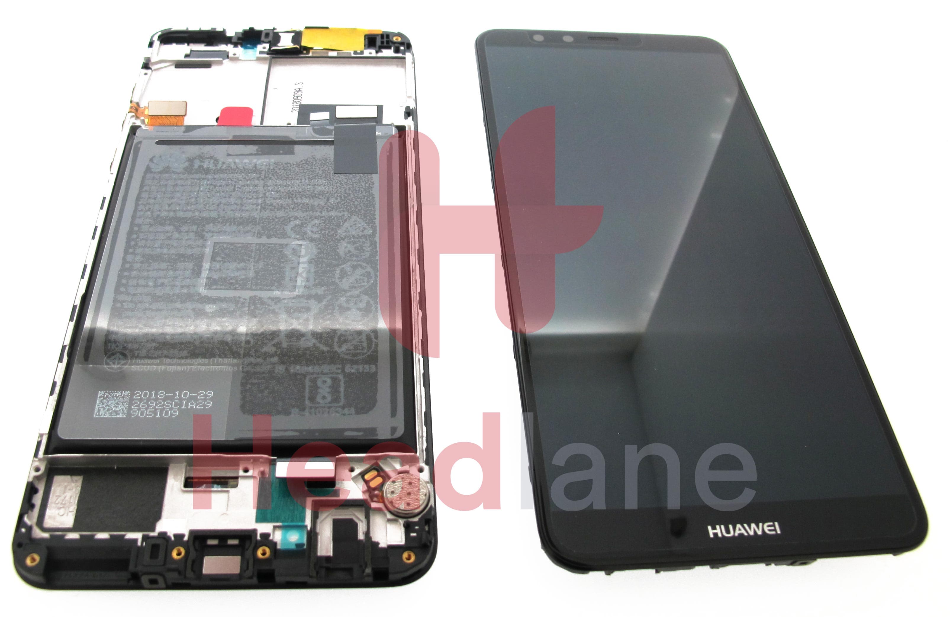 Huawei Y9 (2018) LCD Display / Screen + Touch + Battery - Black / Blue - view 2