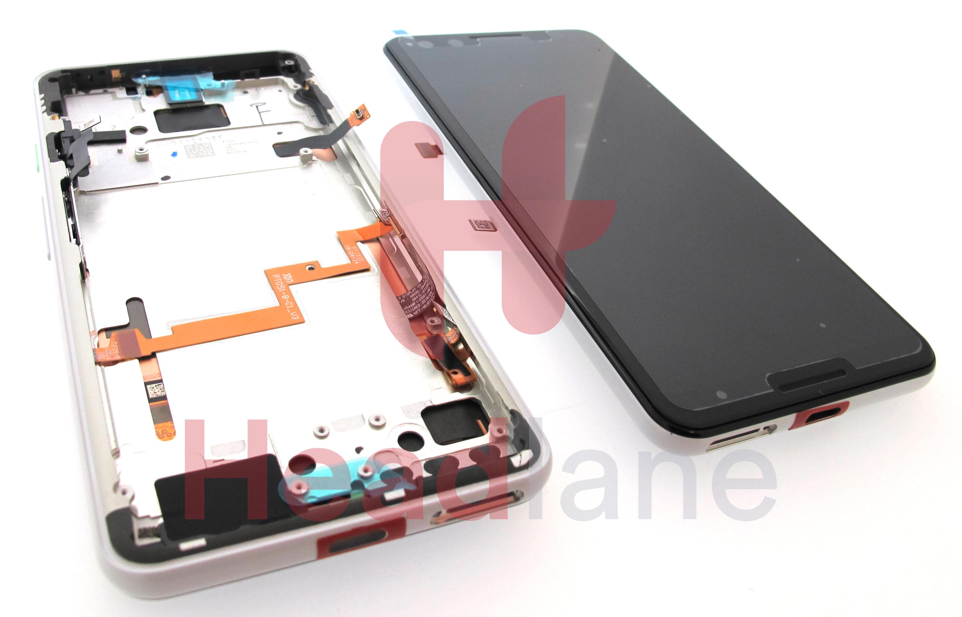 Google Pixel 3 LCD Display / Screen + Touch - Clearly White - view 2