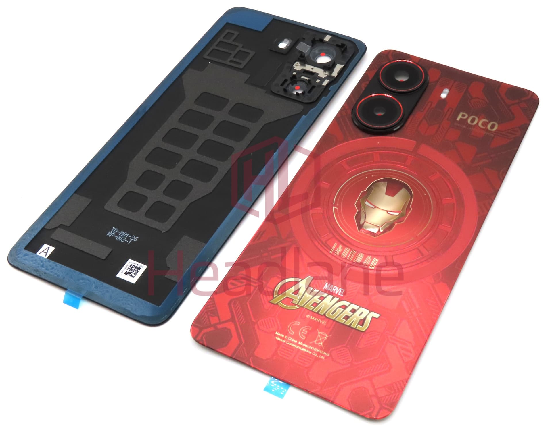 Xiaomi Poco X7 Pro Back / Battery Cover - Red / Iron Man Edition - view 2