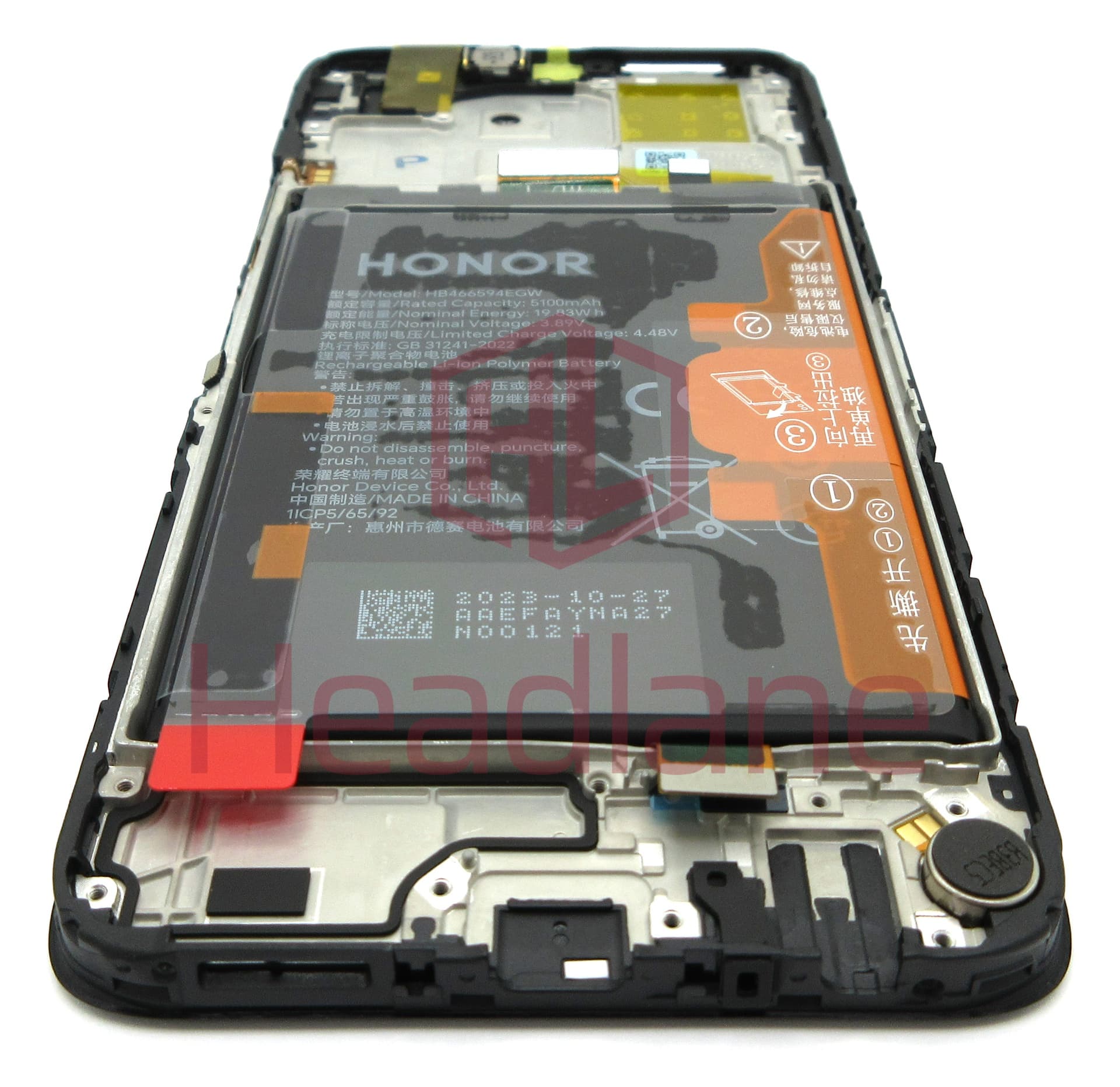 Honor X5 Plus X6a LCD Display / Screen + Touch + HB466594EGW Battery - Black - view 2