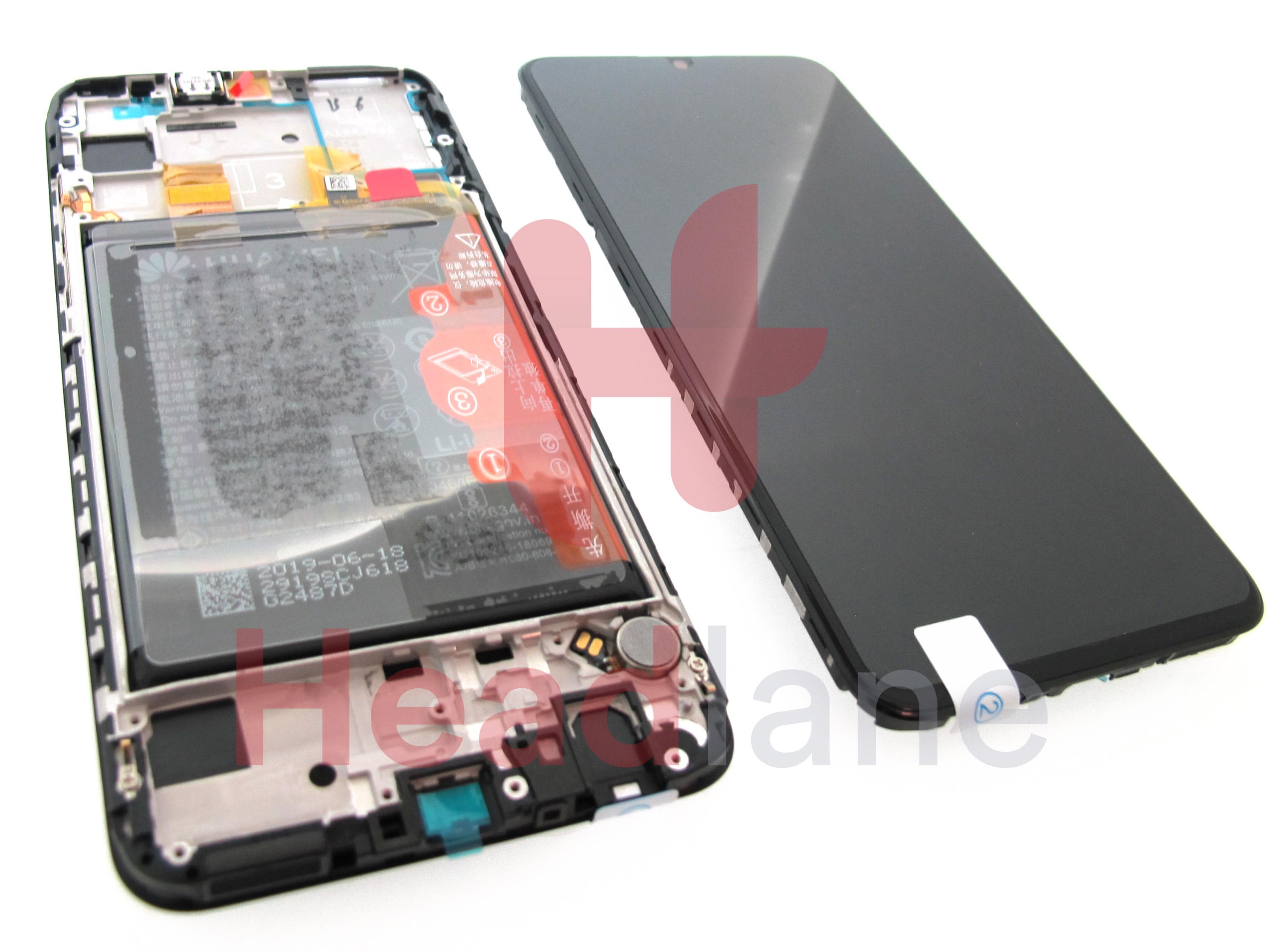Huawei P Smart (2019) LCD / Screen + Touch + Battery Assembly - Black - view 2