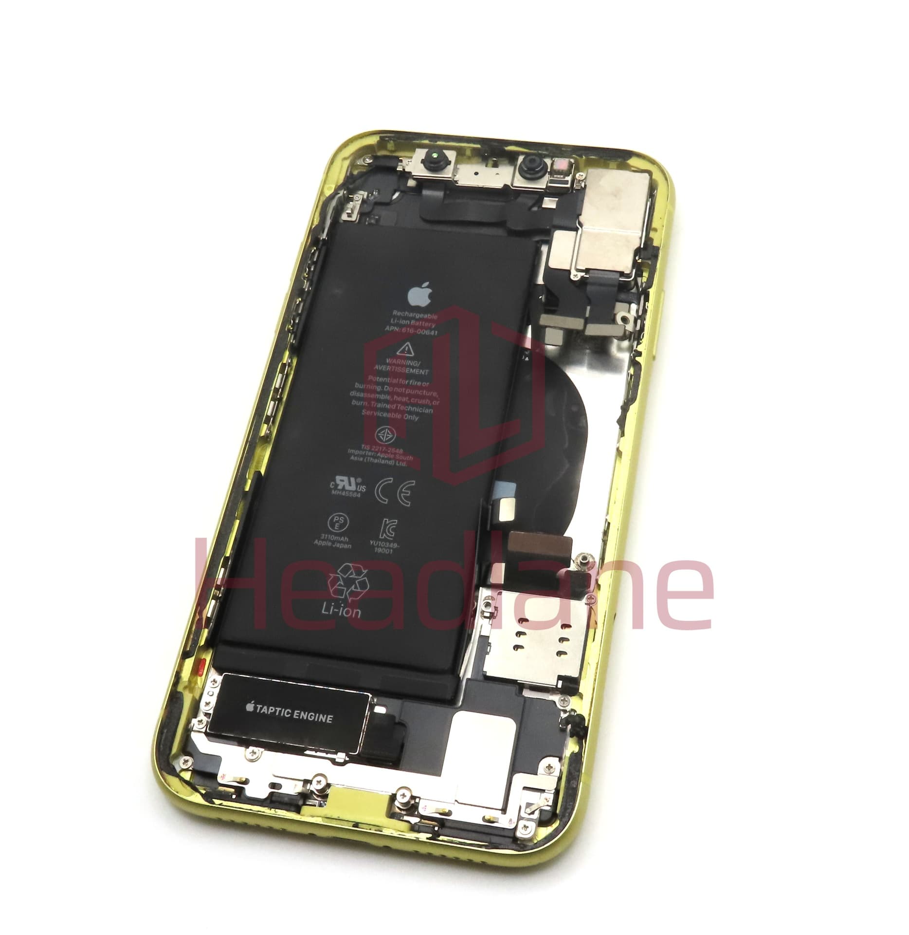 Apple iPhone 11 Back / Battery Cover + Small Parts - Yellow (Pulled - Grade C) - view 2