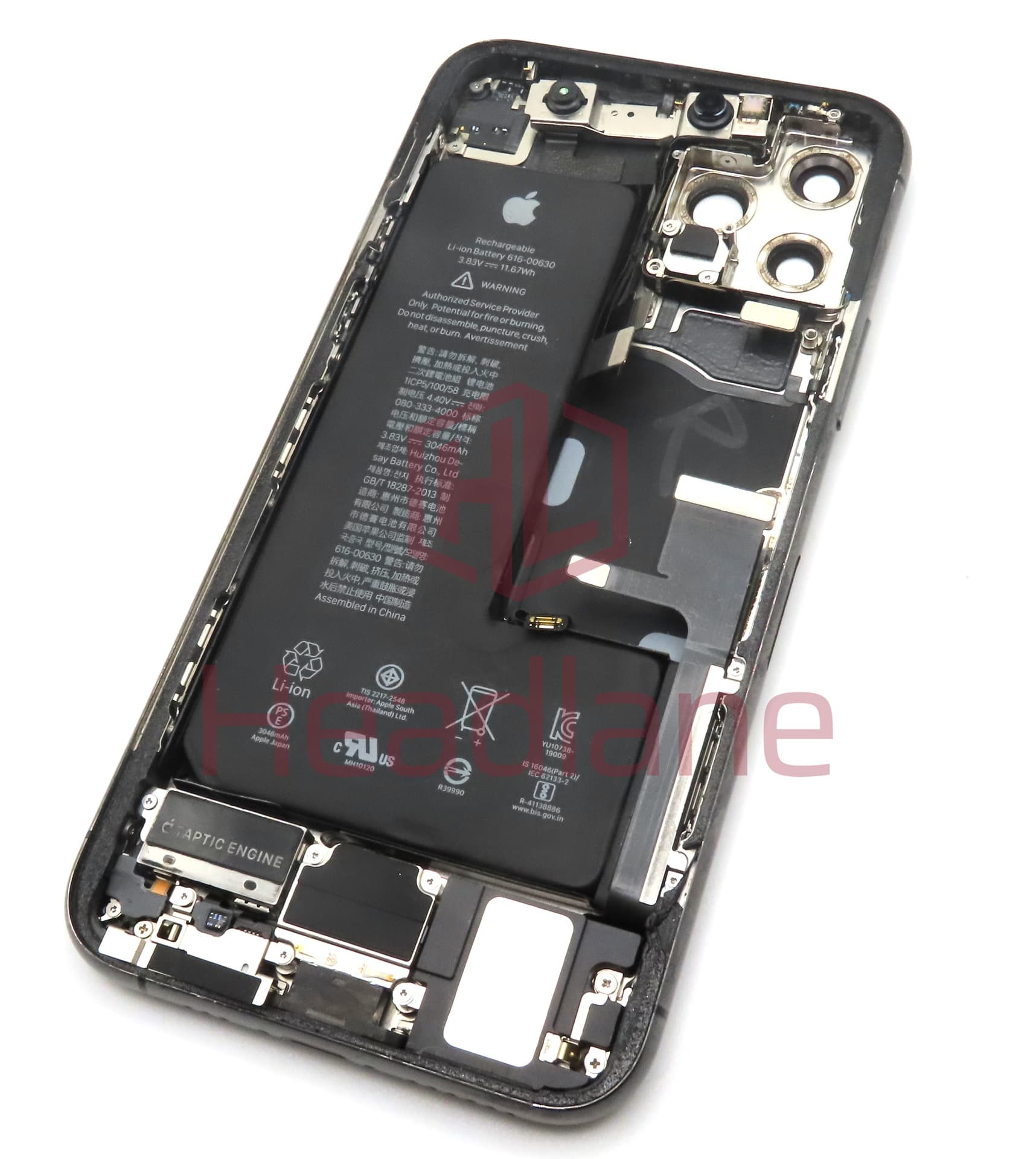 Apple iPhone 11 Pro Back / Battery Cover + Small Parts - Space Grey (Pulled - Grade C) (No Camera) - view 2