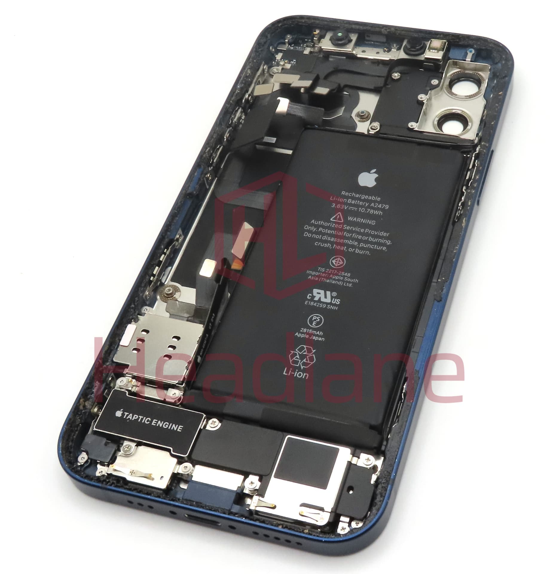 Apple iPhone 12 Back / Battery Cover + Small Parts - Blue (Pulled - Grade B) (No Camera) - view 2