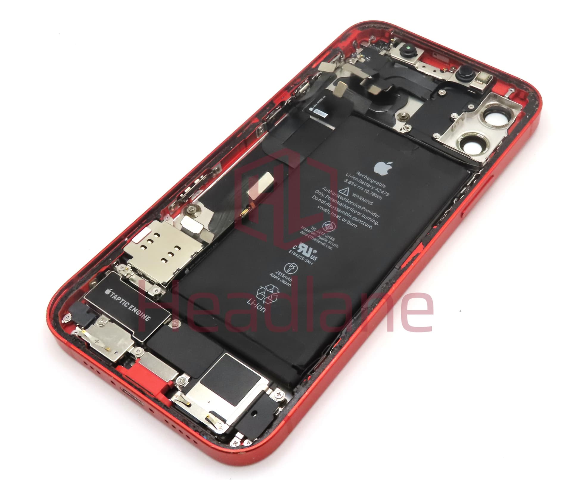 iPhone 12 Back / Battery Cover + Small Parts - Red (Pulled - Grade C) (No Camera) - view 2