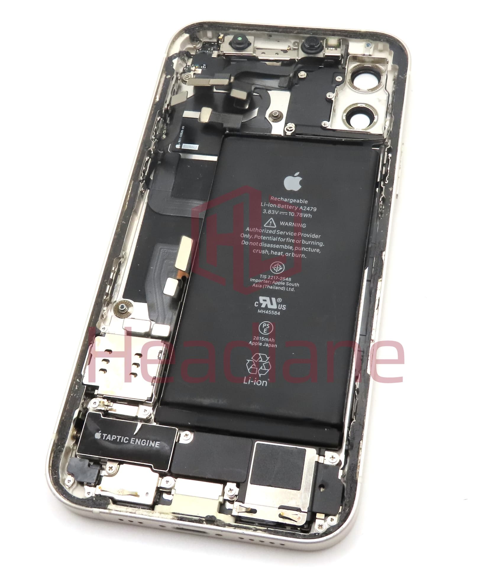 iPhone 12 Back / Battery Cover + Small Parts - Silver (Pulled - Grade C) (No Camera) - view 2