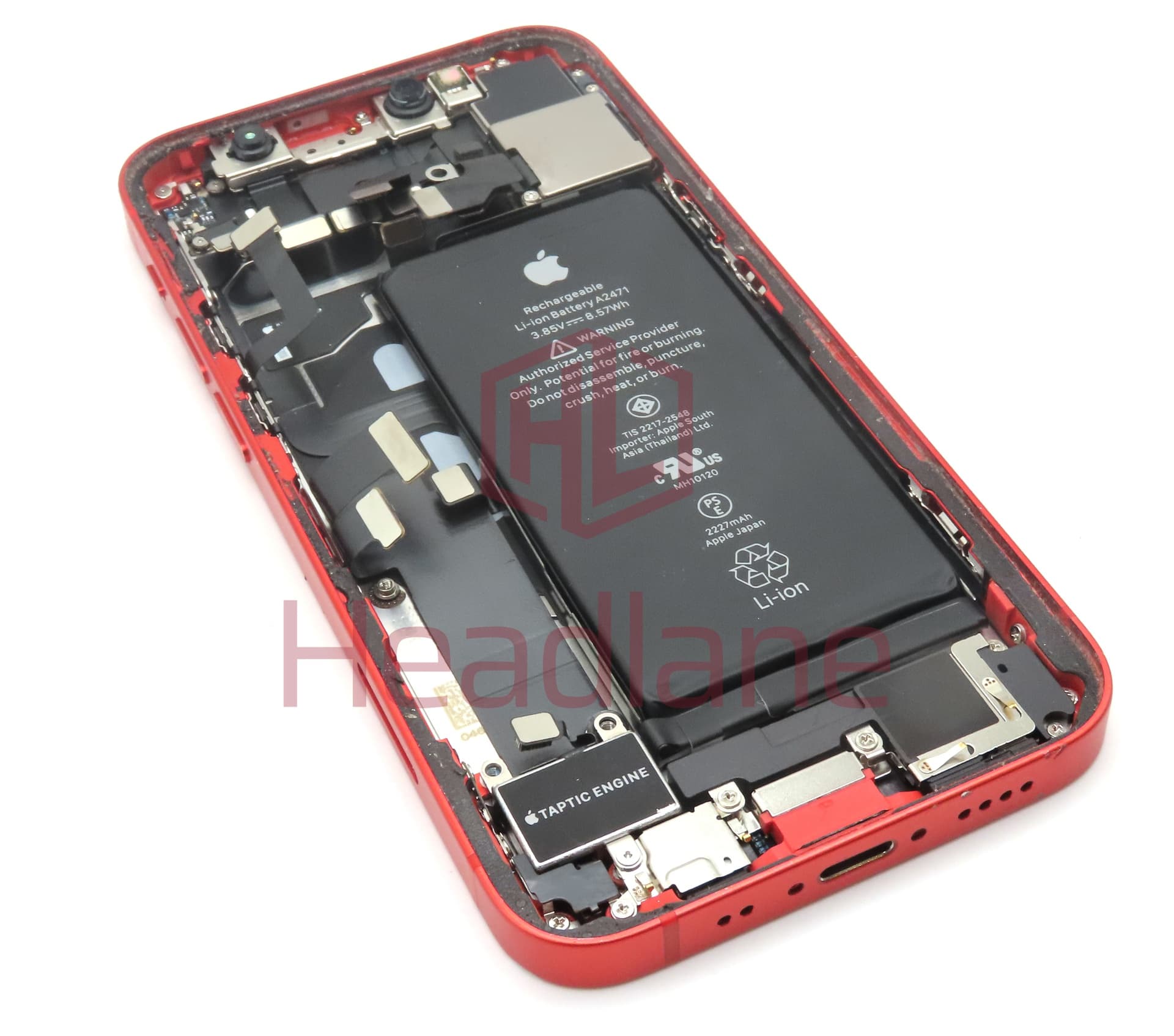 Apple iPhone 12 Mini Back / Battery Cover + Small Parts - Red (Pulled - Grade C) - view 2
