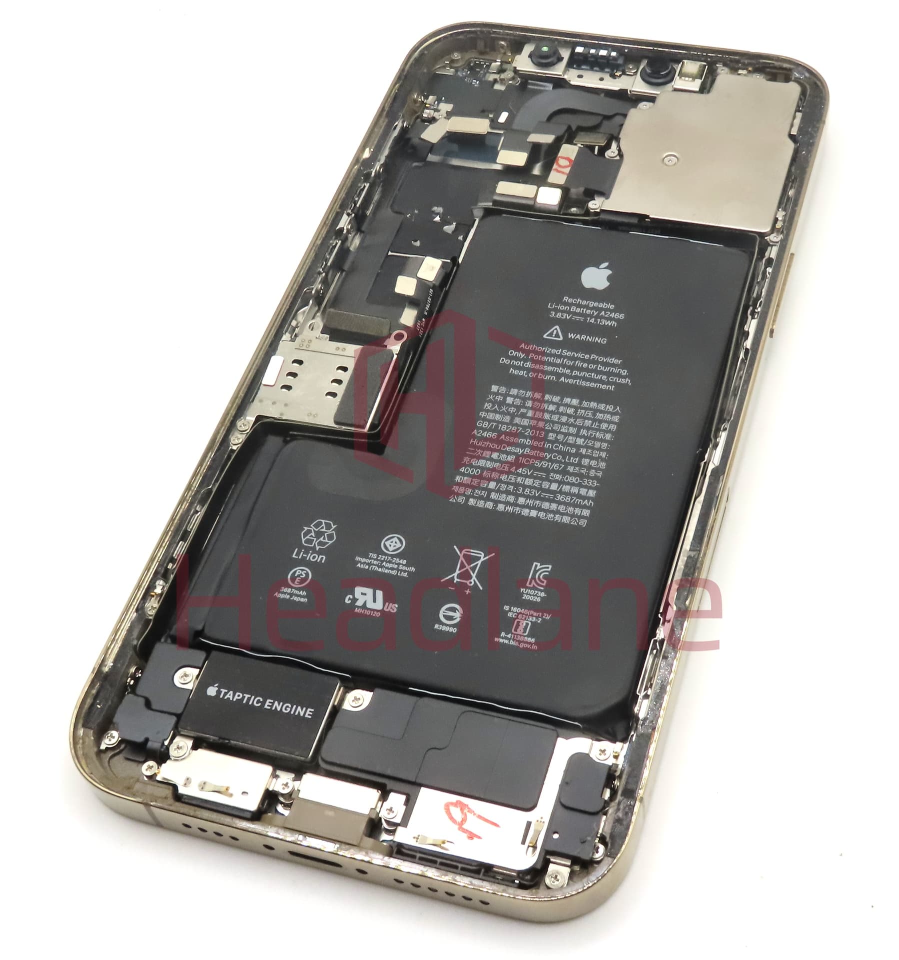 iPhone 12 Pro Max Back / Battery Cover + Small Parts - Gold (Pulled - Grade C) (USA Version) - view 2