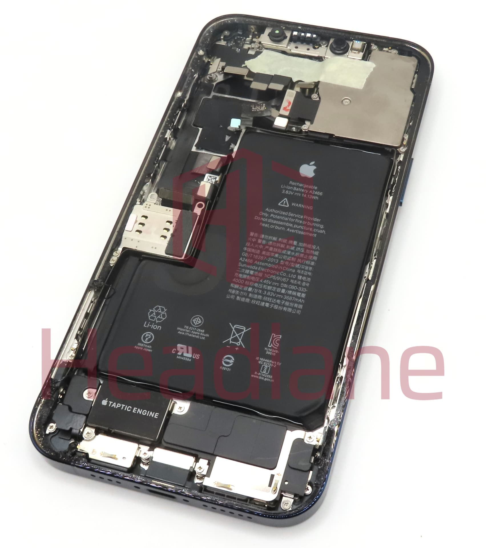 iPhone 12 Pro Max Back / Battery Cover + Small Parts - Blue (Pulled - Grade B) (USA Version) - view 2
