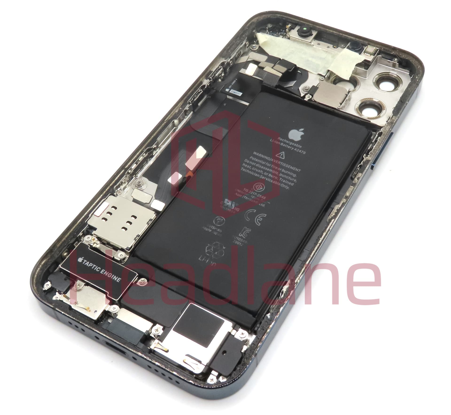 Apple iPhone 12 Pro Back / Battery Cover + Small Parts - Blue (Grade C) (No Camera) - view 2