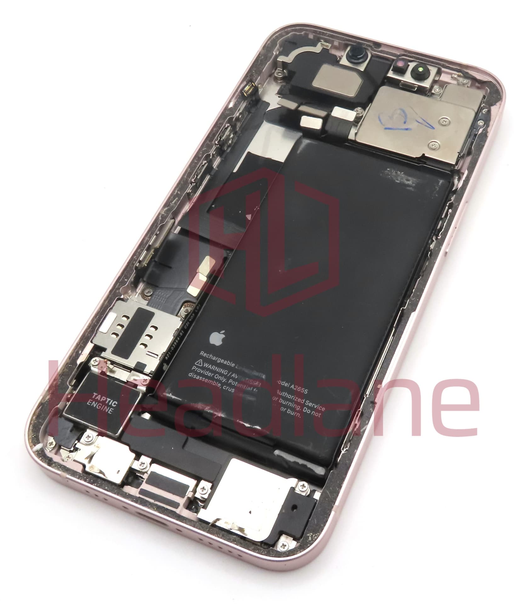 iPhone 13 Back / Battery Cover + Small Parts - Pink (Pulled - Grade B) - view 2