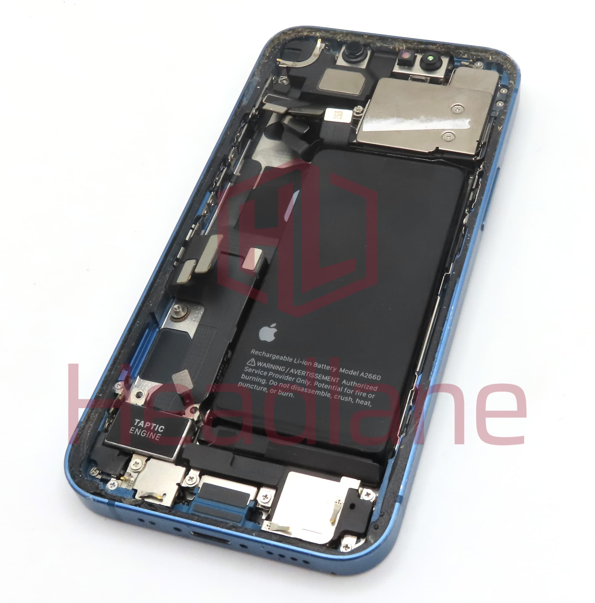 Apple iPhone 13 Mini Back / Battery Cover + Small Parts - Blue (Pulled - Grade C) - view 2