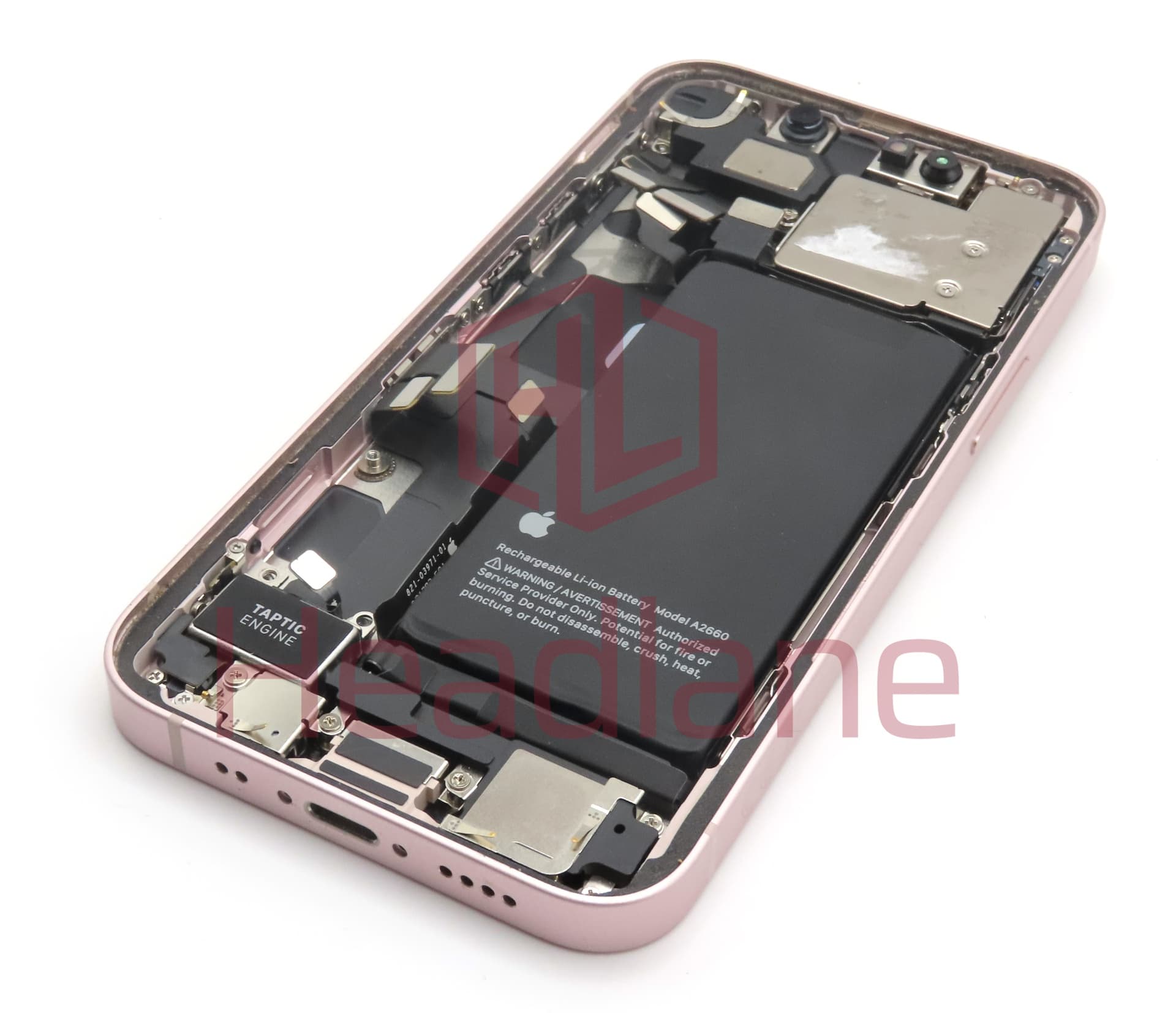 Apple iPhone 13 Mini Back / Battery Cover + Small Parts - Pink (Pulled - Grade A) - view 2