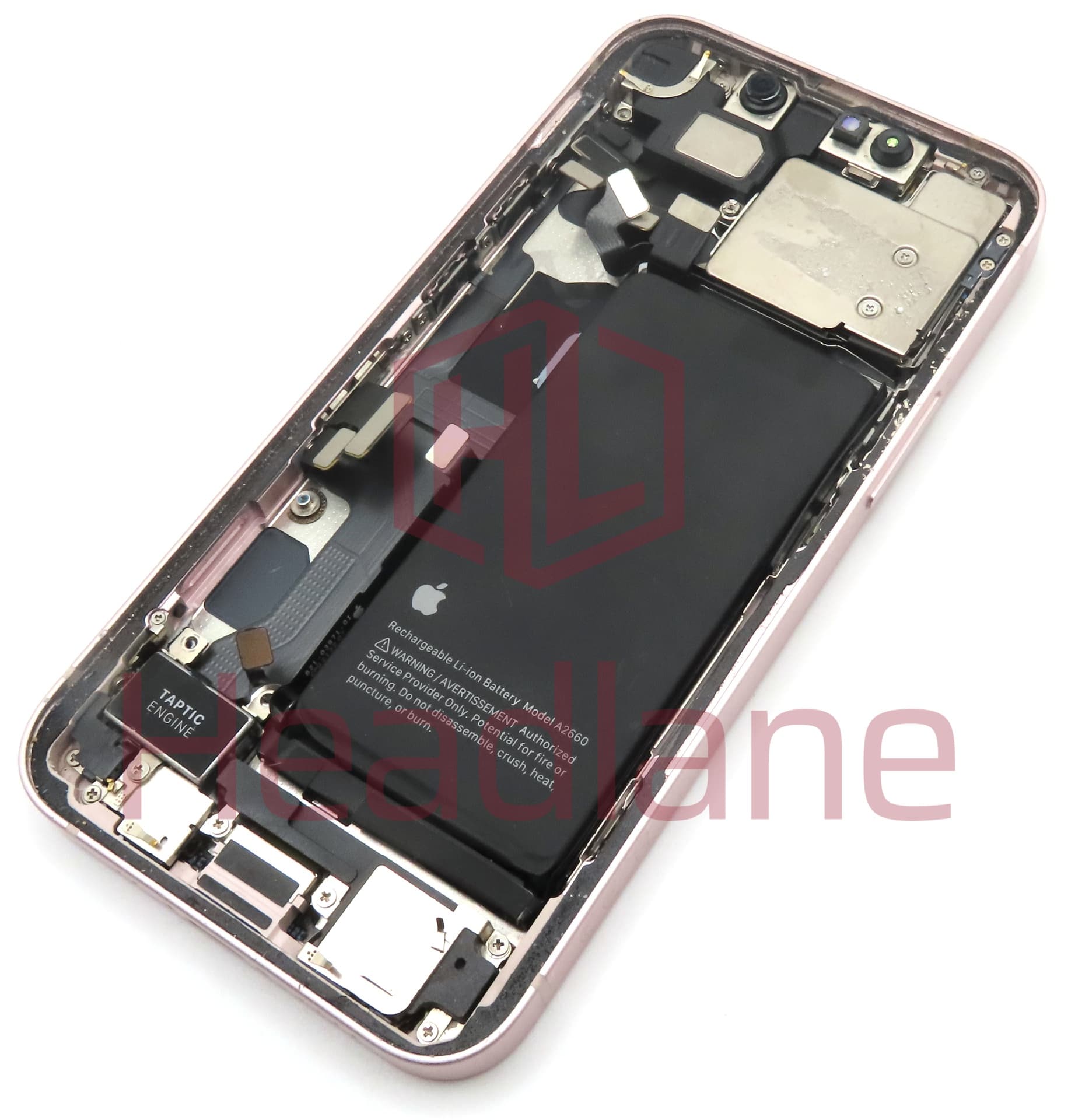 Apple iPhone 13 Mini Back / Battery Cover + Small Parts - Pink (Pulled - Grade B) - view 2