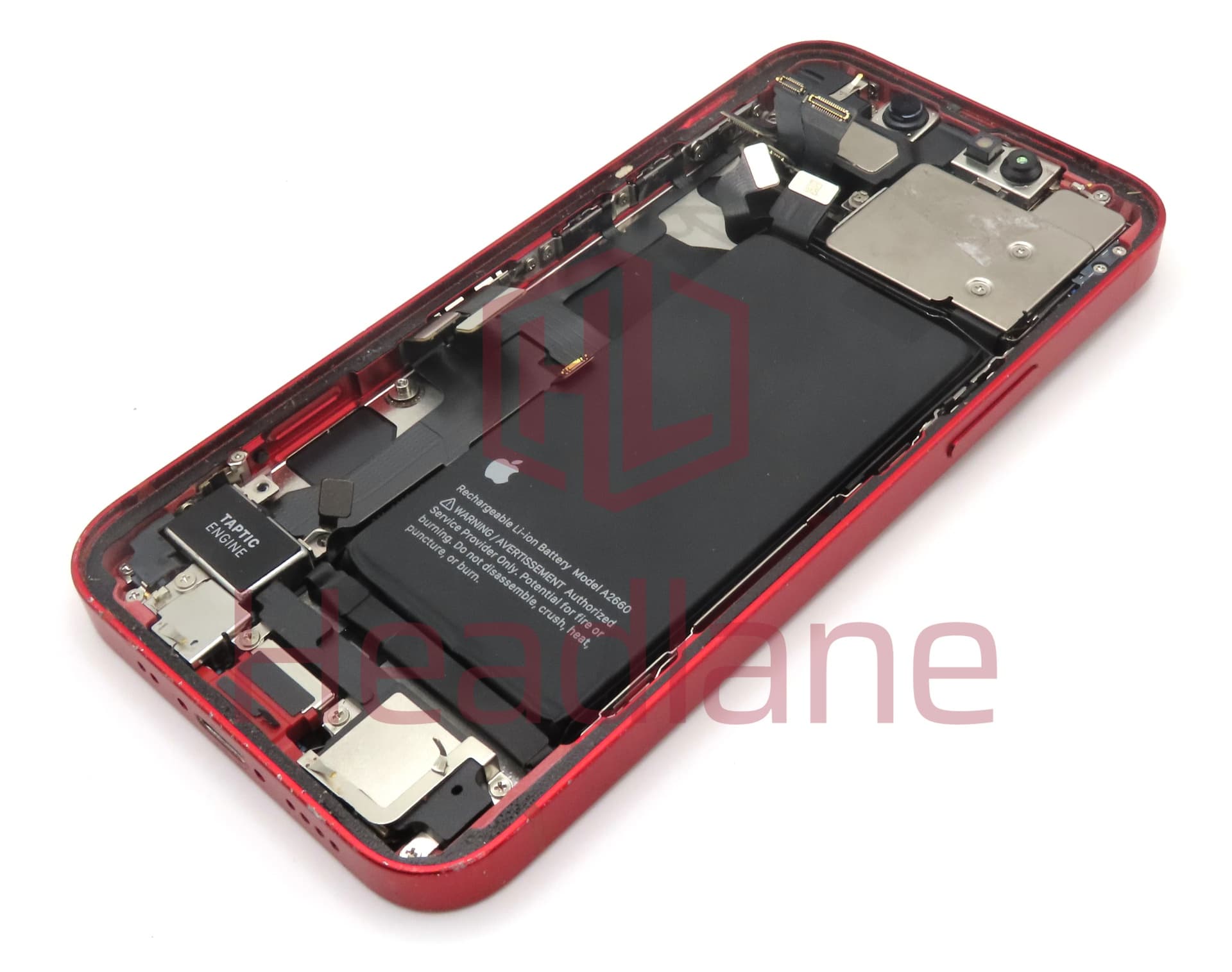 Apple iPhone 13 Mini Back / Battery Cover + Small Parts - Red (Pulled - Grade C) - view 2