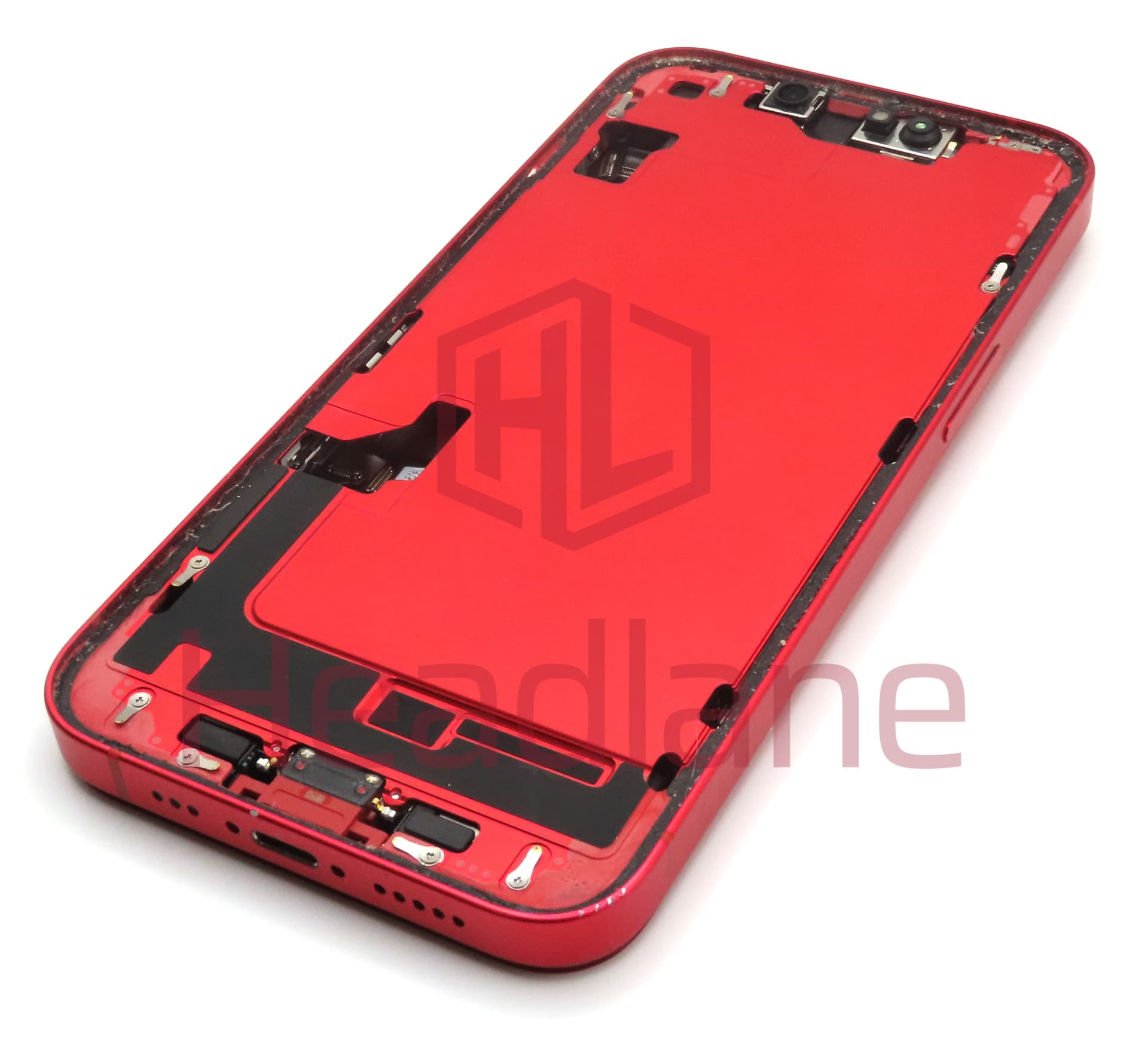 iPhone 14 Back / Battery Cover + Small Parts - Red (Pulled - Grade C) (No Camera) - view 2
