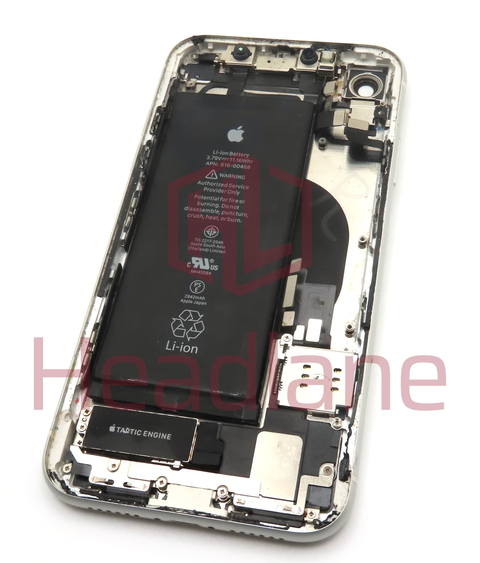 Apple iPhone XR Back / Battery Cover + Small Parts - White (Pulled - Grade C) (No Camera) - view 2