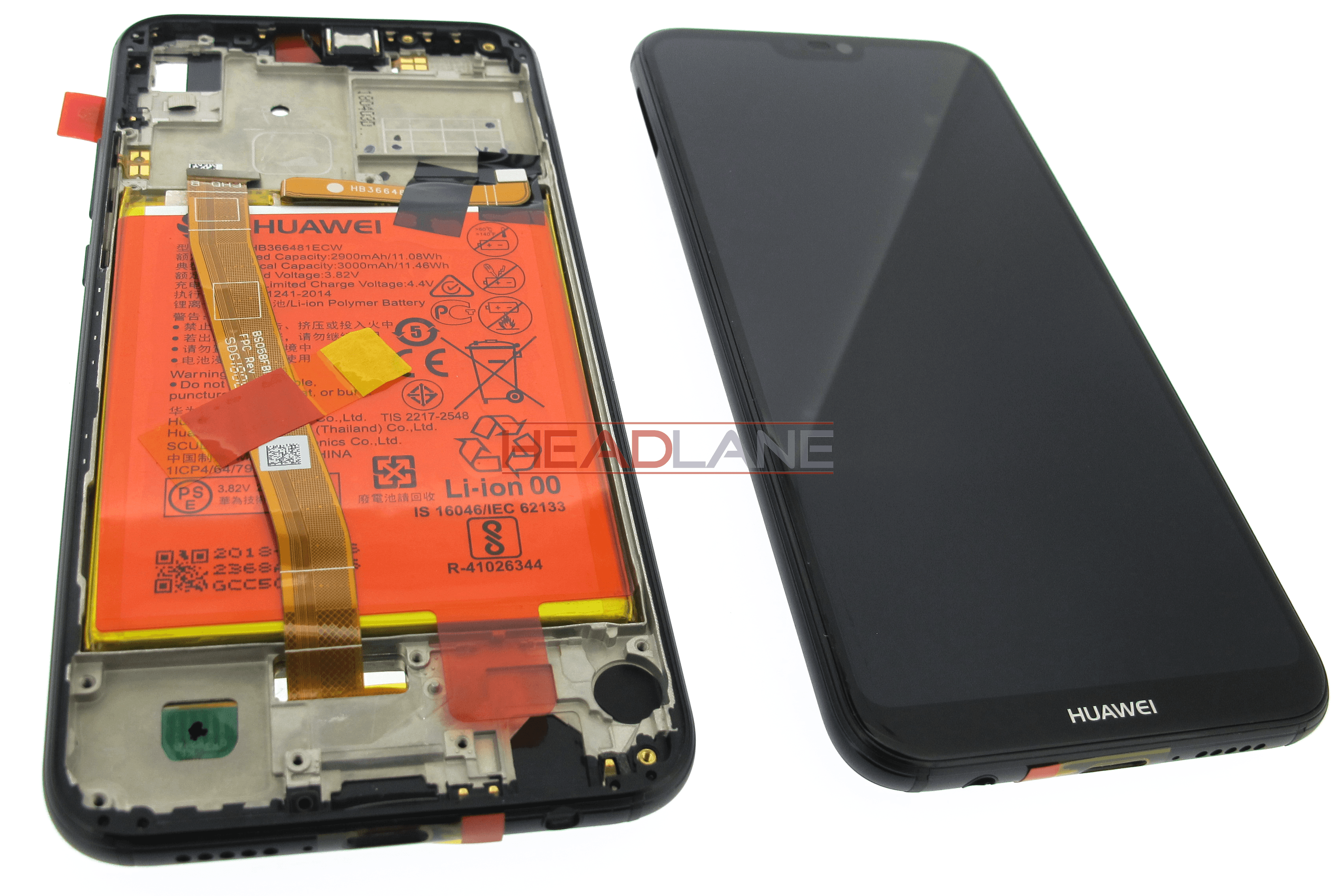 Huawei P20 Lite LCD Display / Screen + Touch + Battery Assembly - Black - view 2