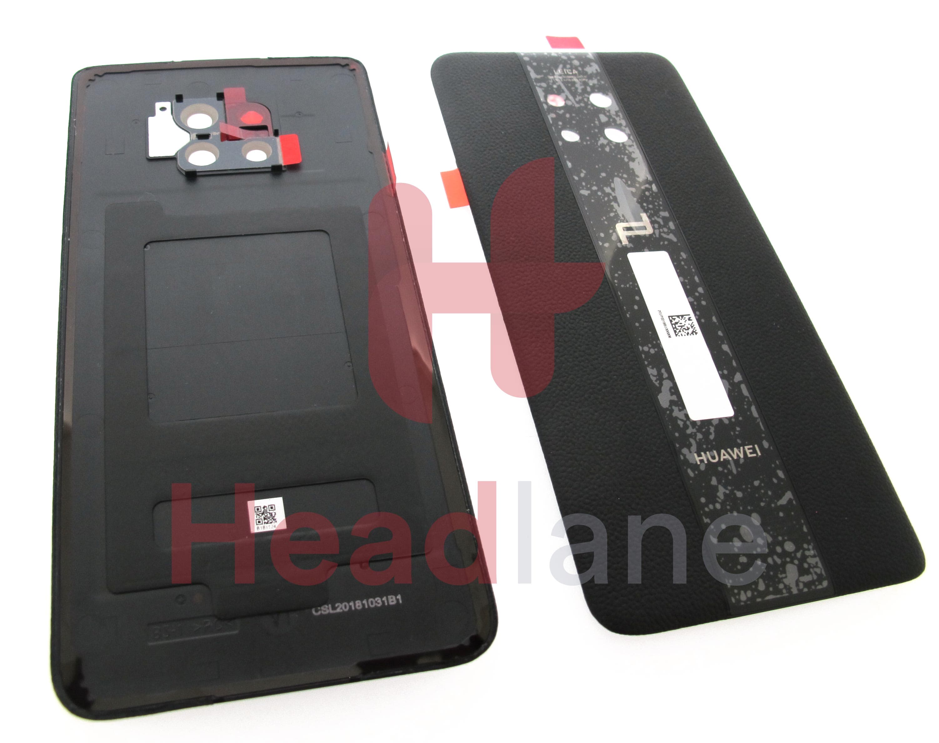 Huawei Mate 20 Pro (Porsche Design) Back / Battery Cover - Black Leather - view 2