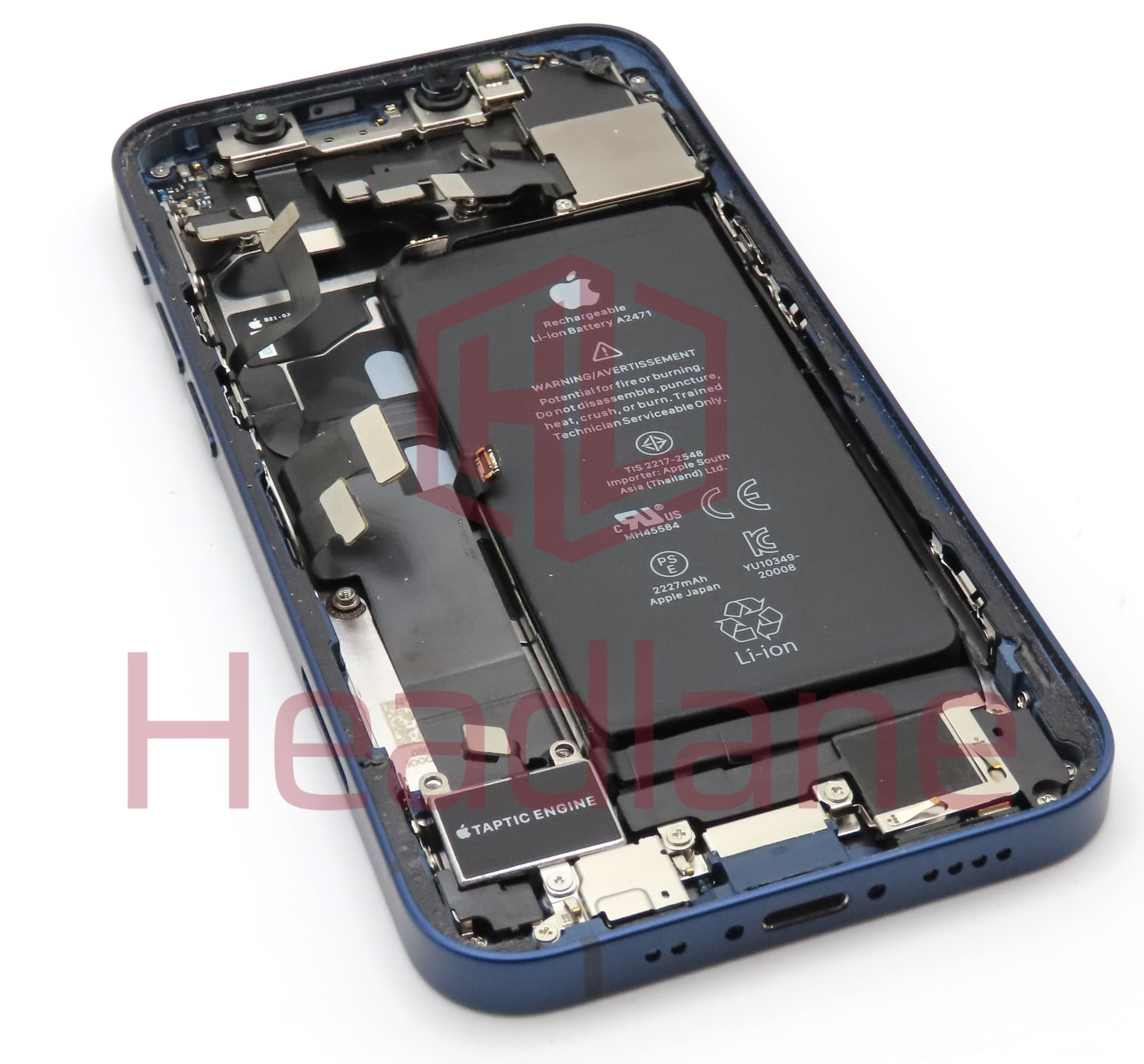 Apple iPhone 12 Mini Back / Battery Cover + Small Parts - Blue (Pulled - Grade B) - view 2