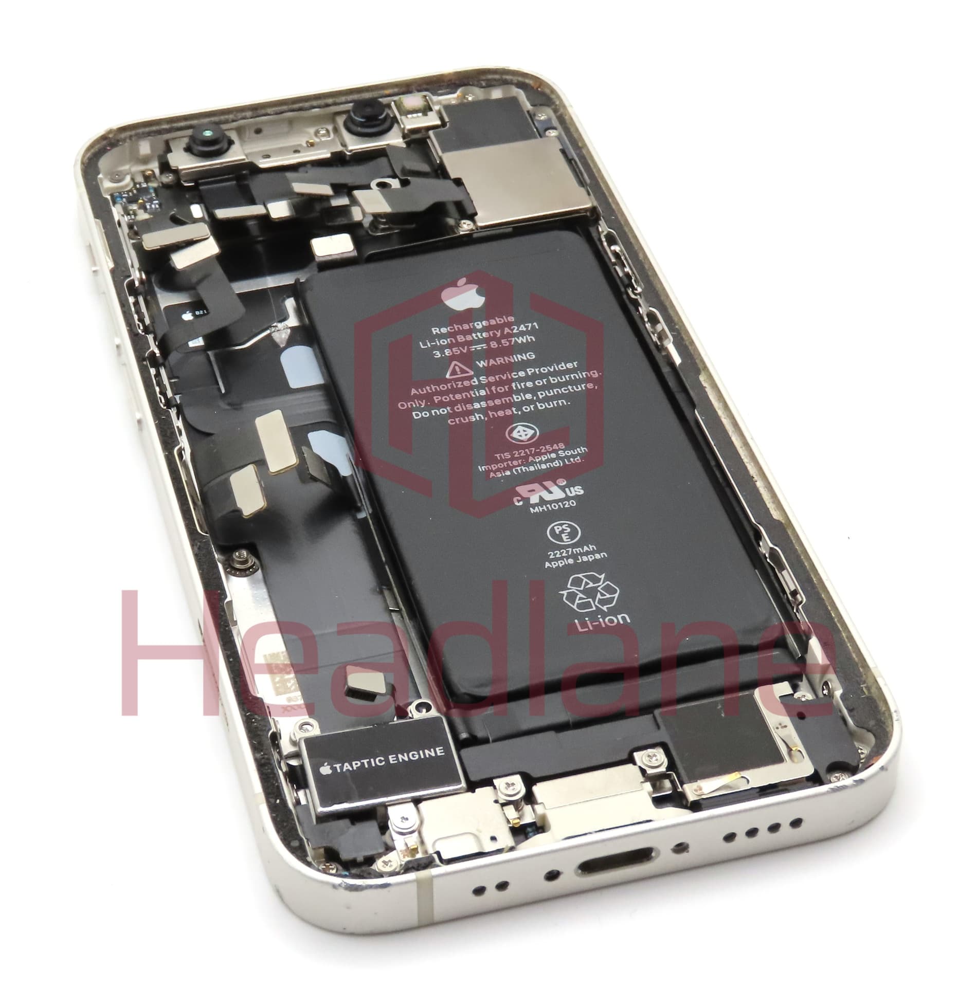 Apple iPhone 12 Mini Back / Battery Cover + Small Parts - White (Pulled - Grade C) - view 2