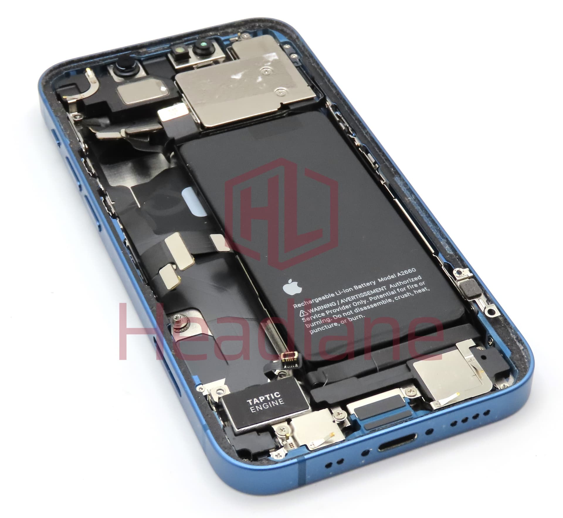 Apple iPhone 13 Mini Back / Battery Cover + Small Parts - Blue (Pulled - Grade B) - view 2