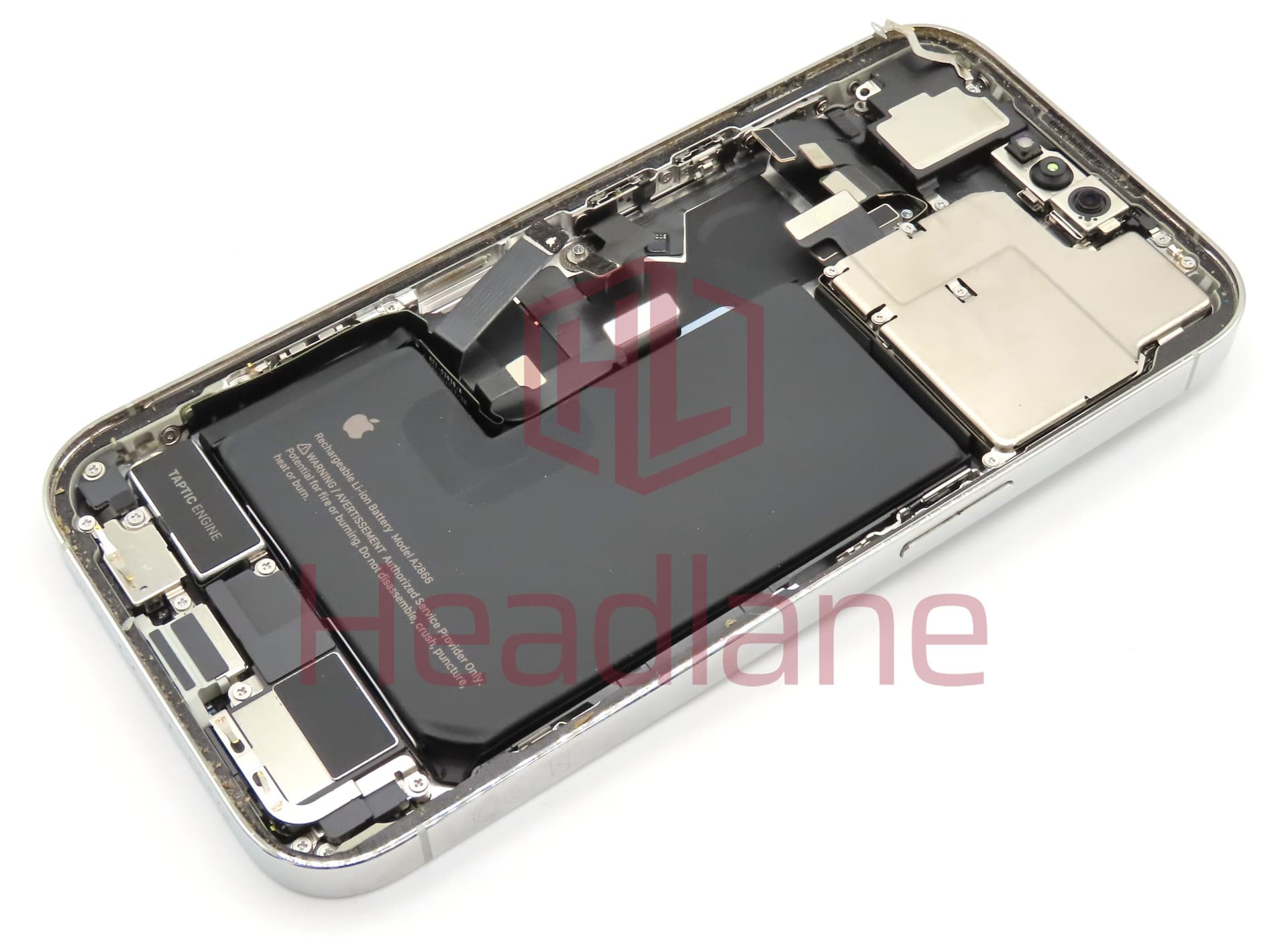 iPhone 14 Pro Back / Battery Cover + Small Parts - Silver (Pulled - Grade C) - view 2