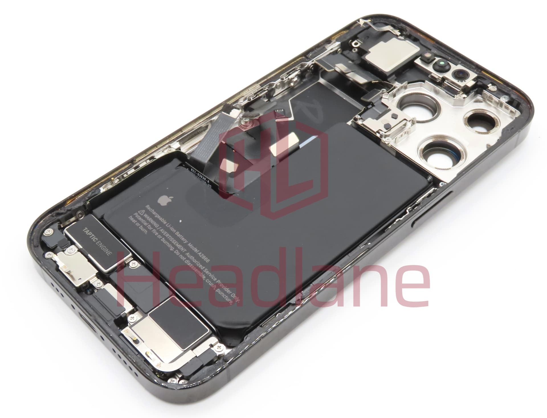 iPhone 14 Pro Back / Battery Cover + Small Parts - Black (Pulled - Grade A) (No Camera) - view 2
