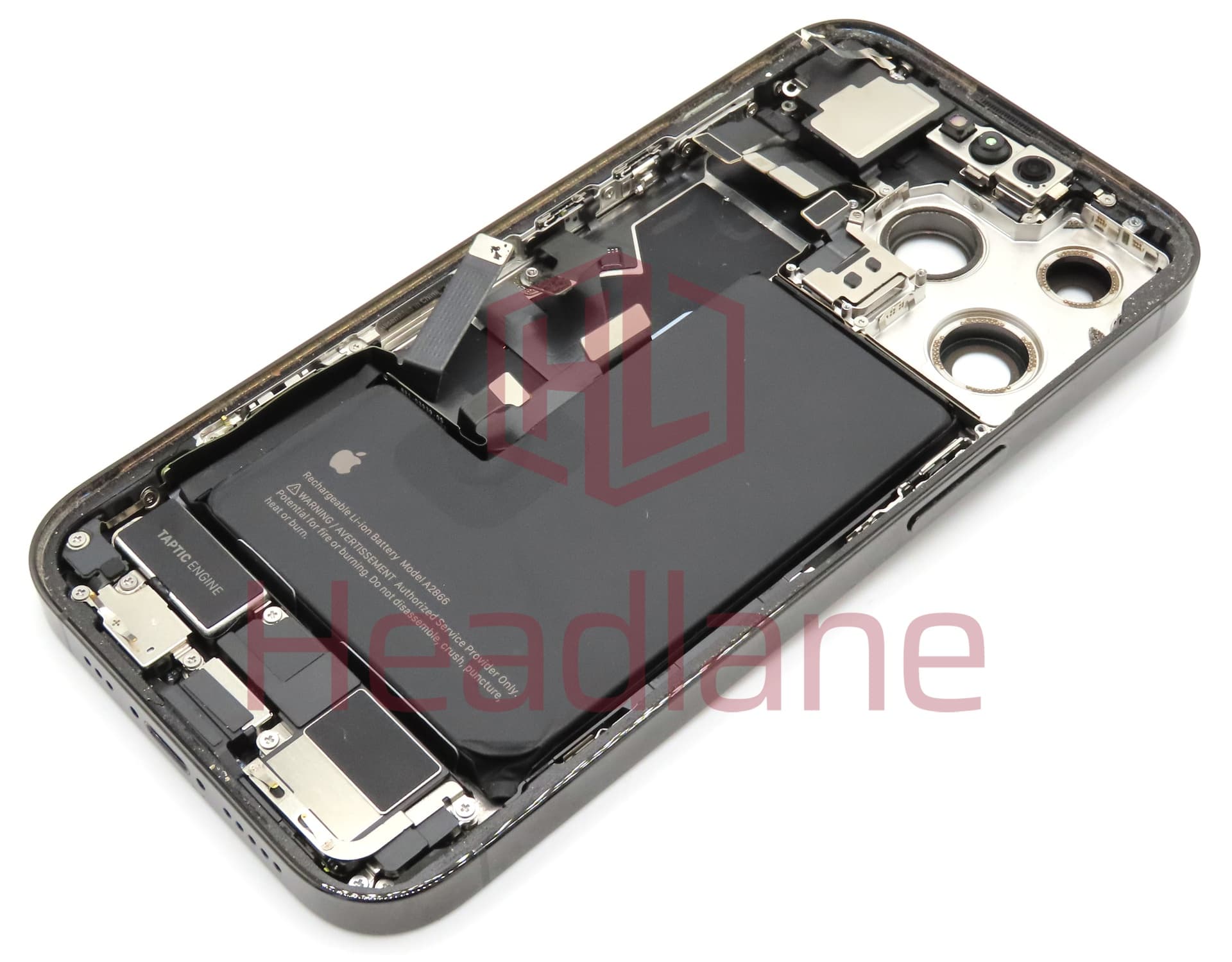 iPhone 14 Pro Back / Battery Cover + Small Parts - Black (Pulled - Grade B) (No Camera) - view 2